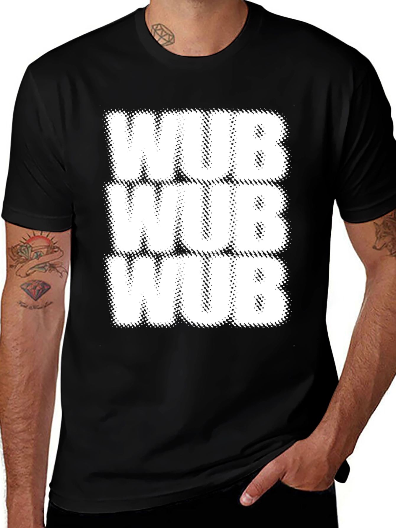 WUB Novelty T-Shirt - Black Cotton Tee