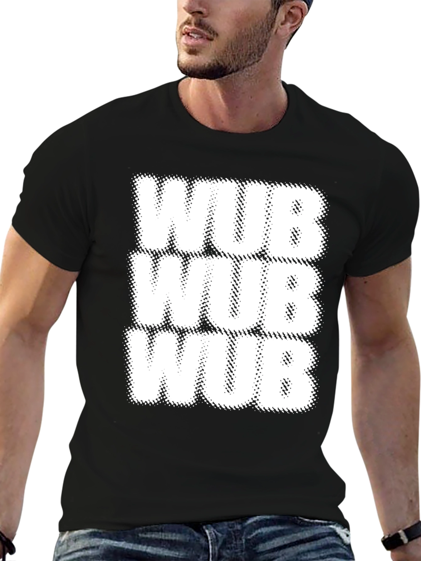 WUB Novelty T-Shirt - Black Cotton Tee