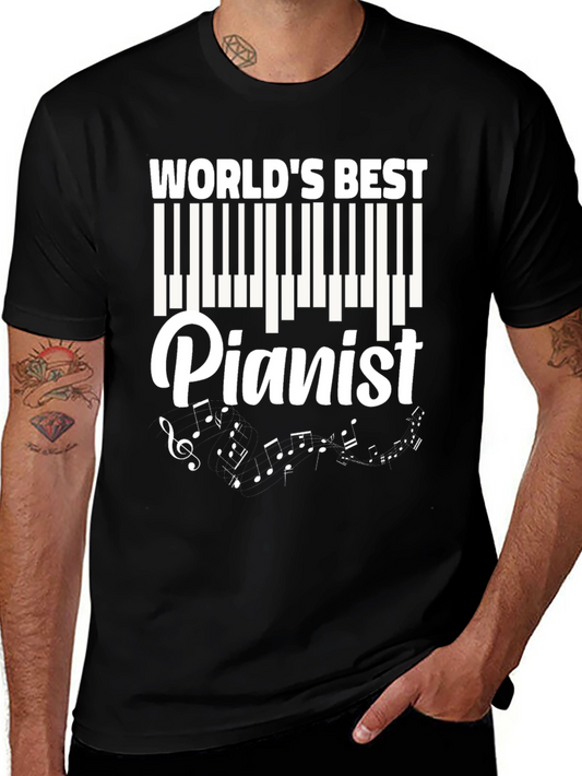 Worlds Best Pianist T-Shirt - Music Lover Tee
