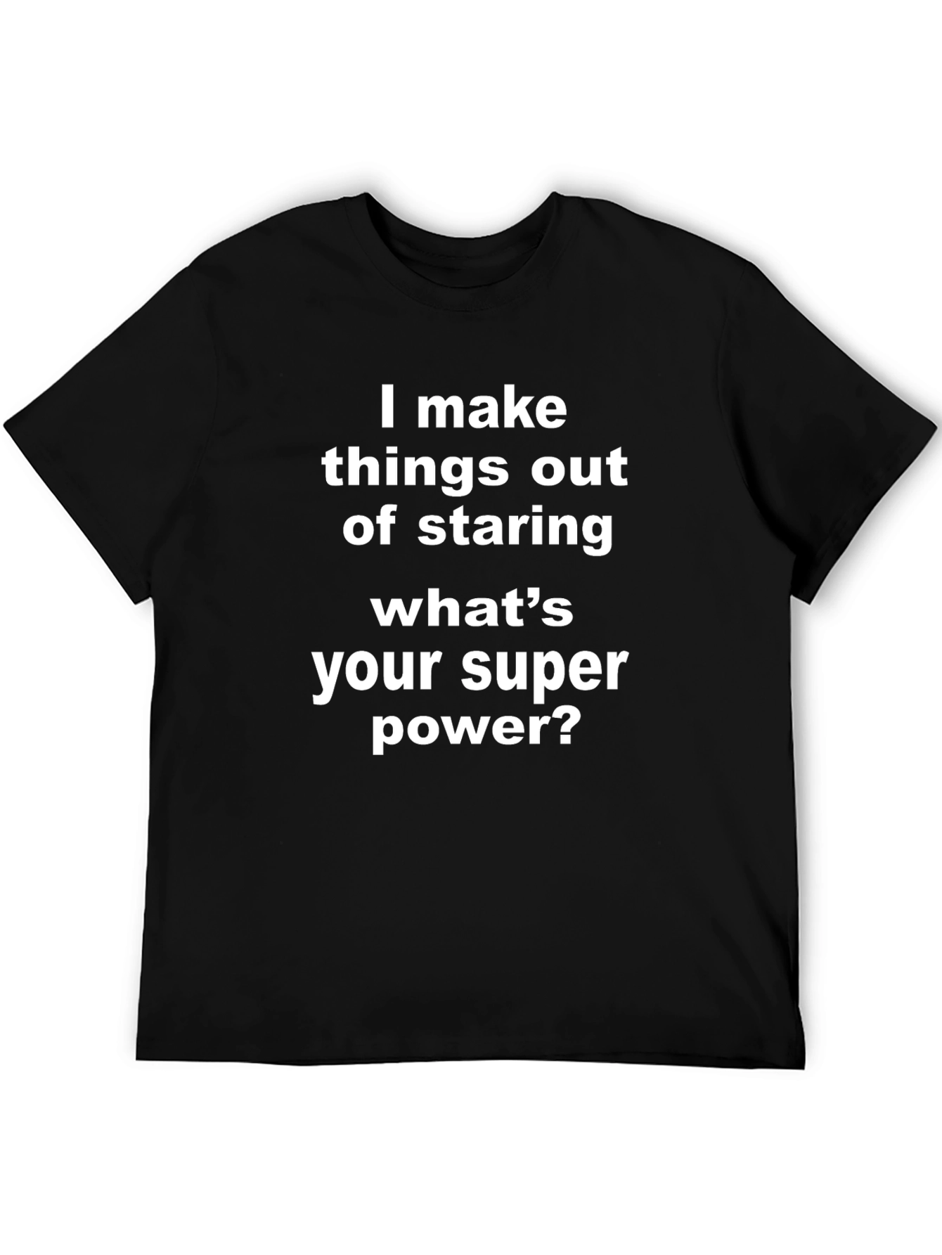 Staring Superpower Graphic T-Shirt - Black Casual Tee