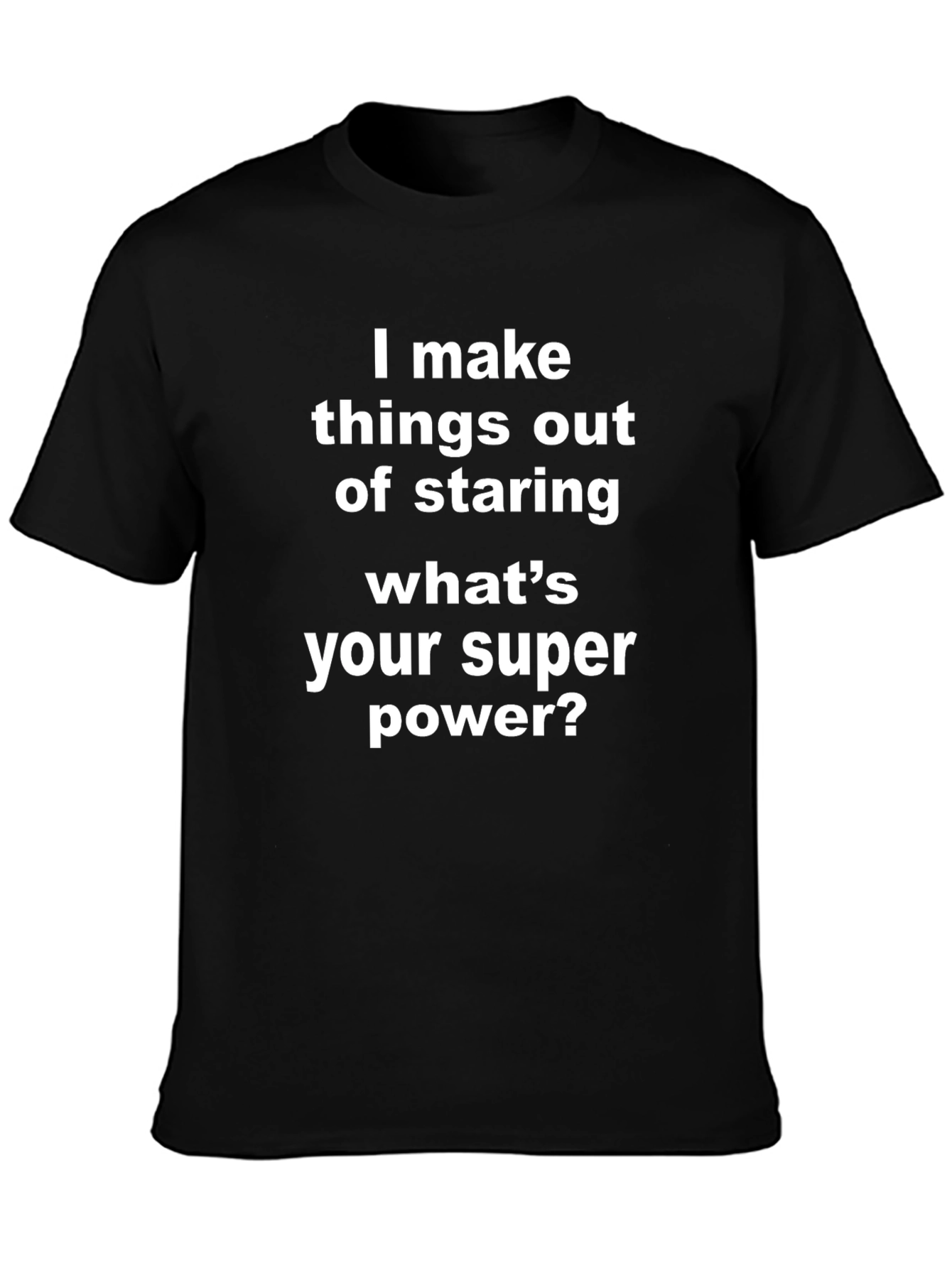 Staring Superpower Graphic T-Shirt - Black Casual Tee