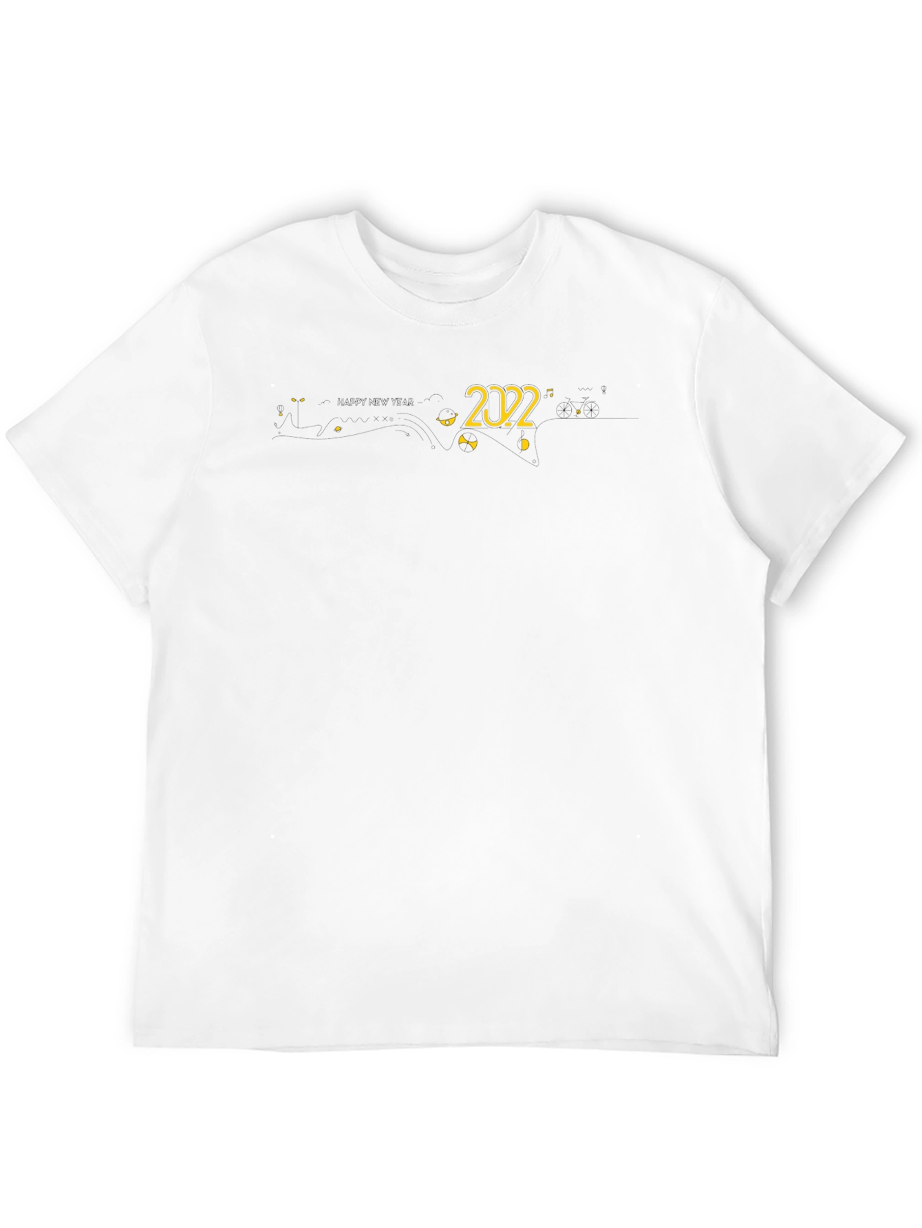 Mens Black Graphic T-Shirt - 2022