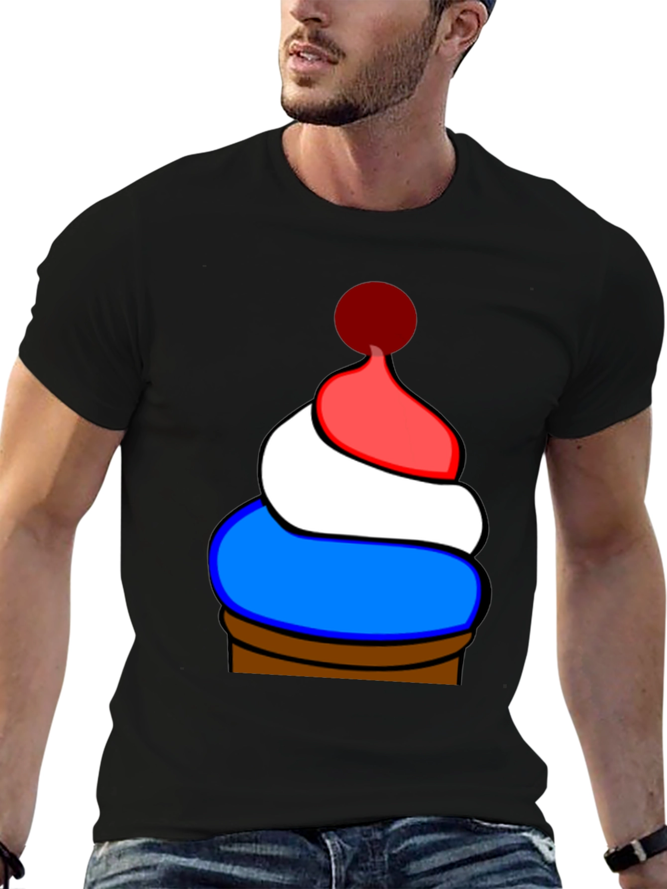Novelty Patriotic Cupcake T-Shirt