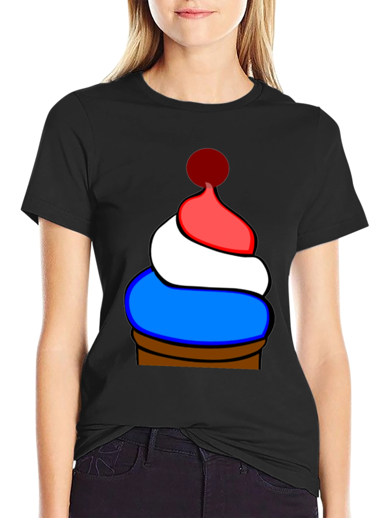 Novelty Patriotic Cupcake T-Shirt