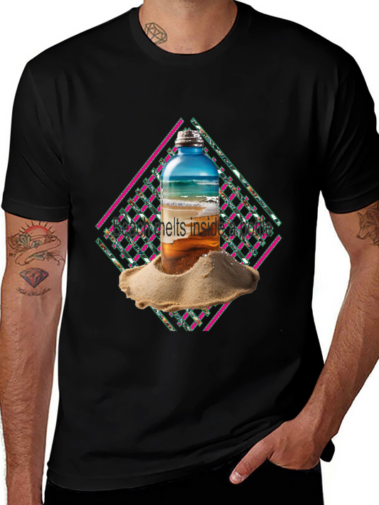 Beach Bottle Graphic Tee - Cool Summer Vibes