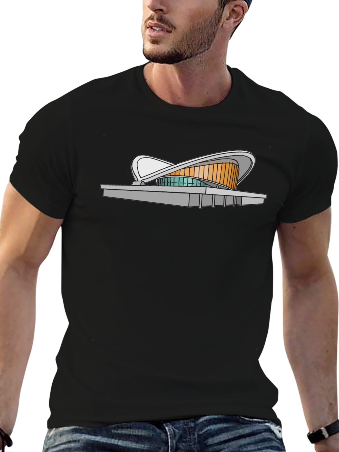 Modern Architecture Tee - Black Cotton Blend