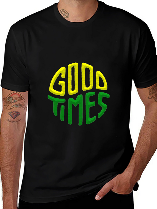 Good Times Graphic Tee - Black Crew Neck Shirt