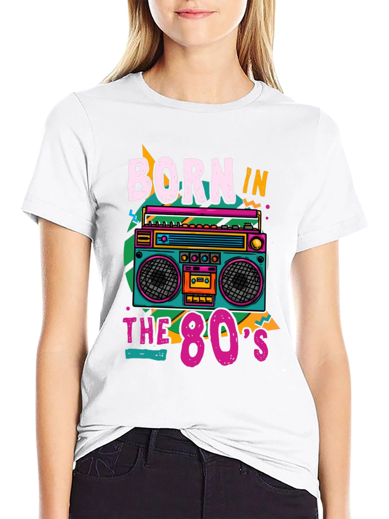 Born in the 80s Retro Boombox T-Shirt