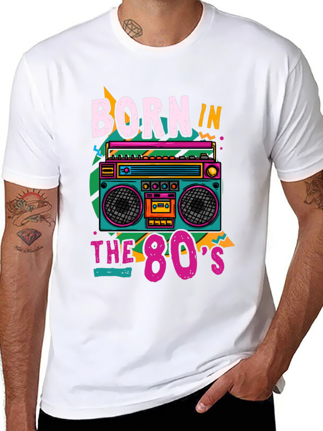 Born in the 80s Retro Boombox T-Shirt