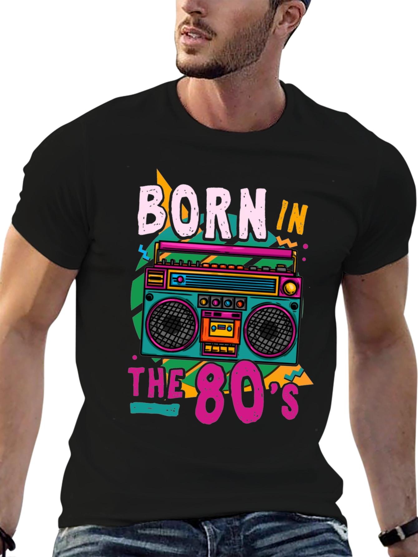 Born in the 80s Retro Boombox T-Shirt