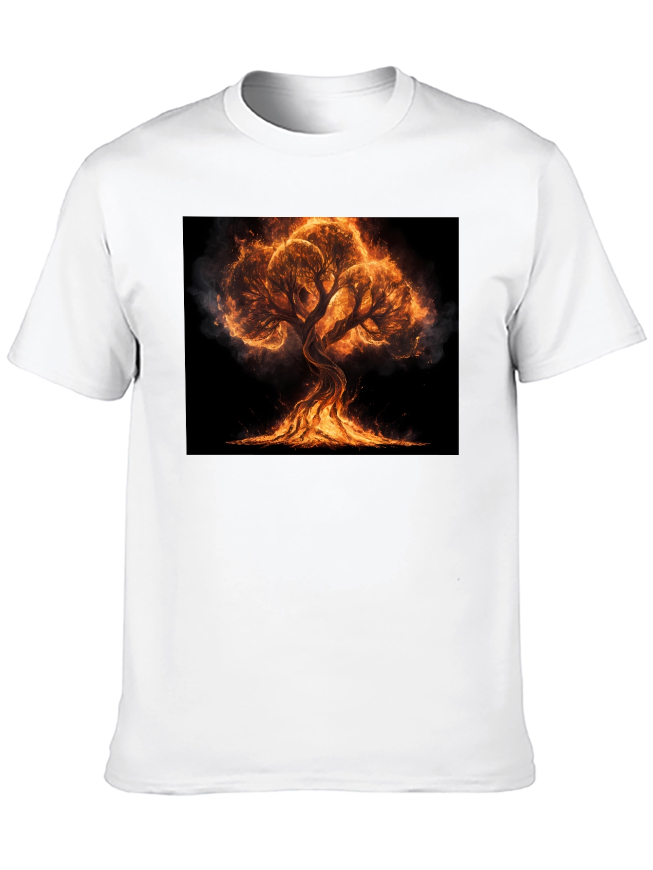 Fiery Tree Graphic Tee - Black