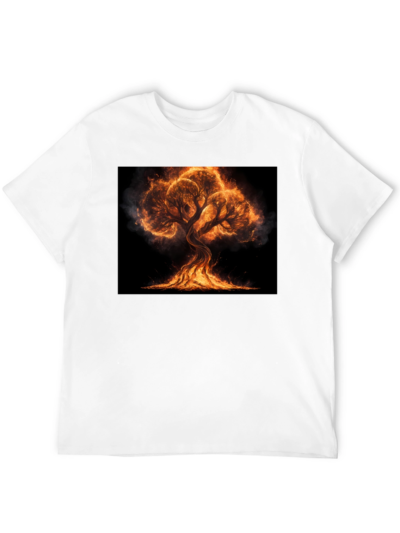Fiery Tree Graphic Tee - Black
