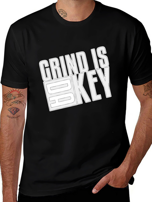 Grind is Key Black Graphic T-Shirt