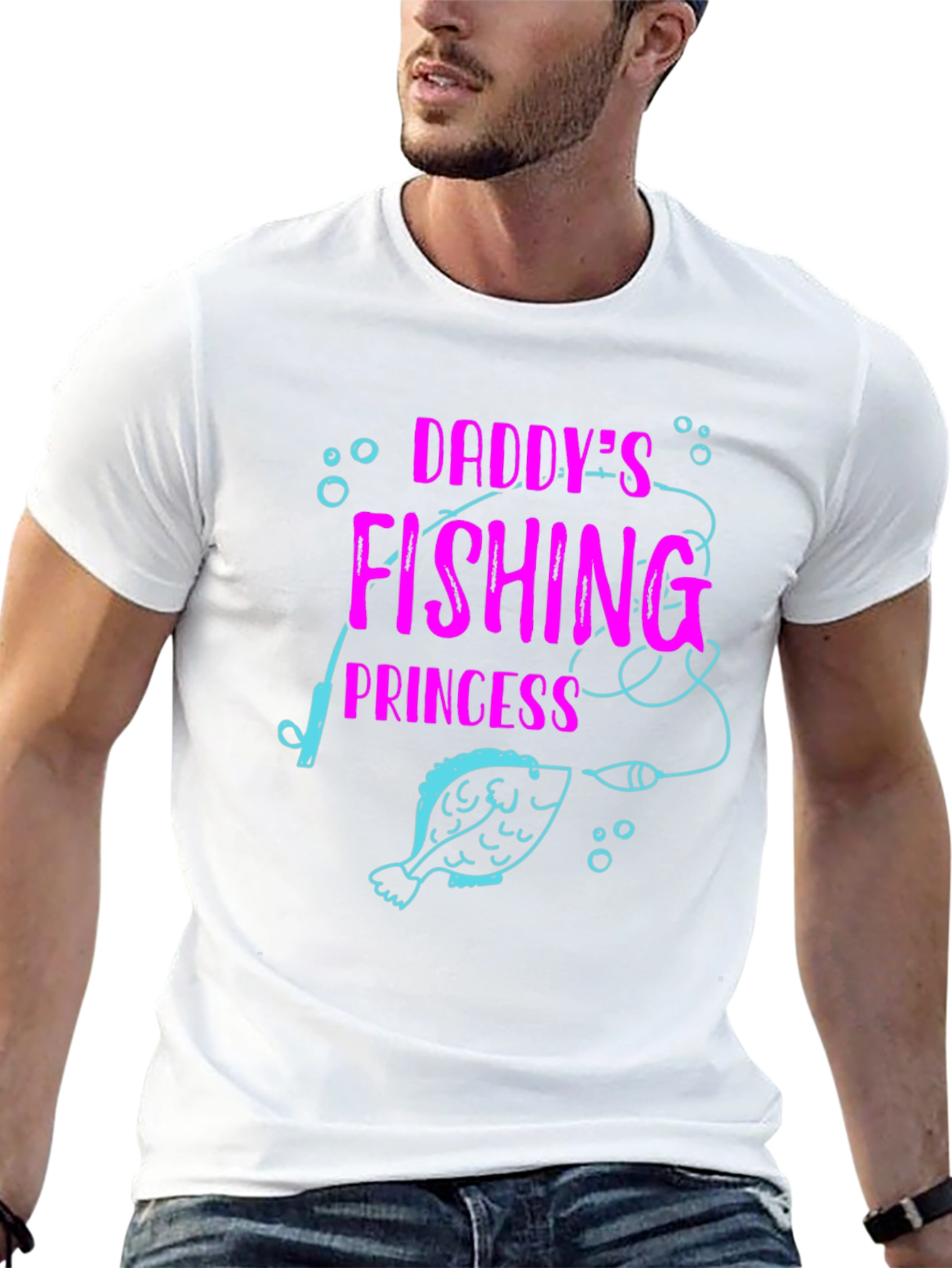 Daddys Fishing Princess Black T-Shirt