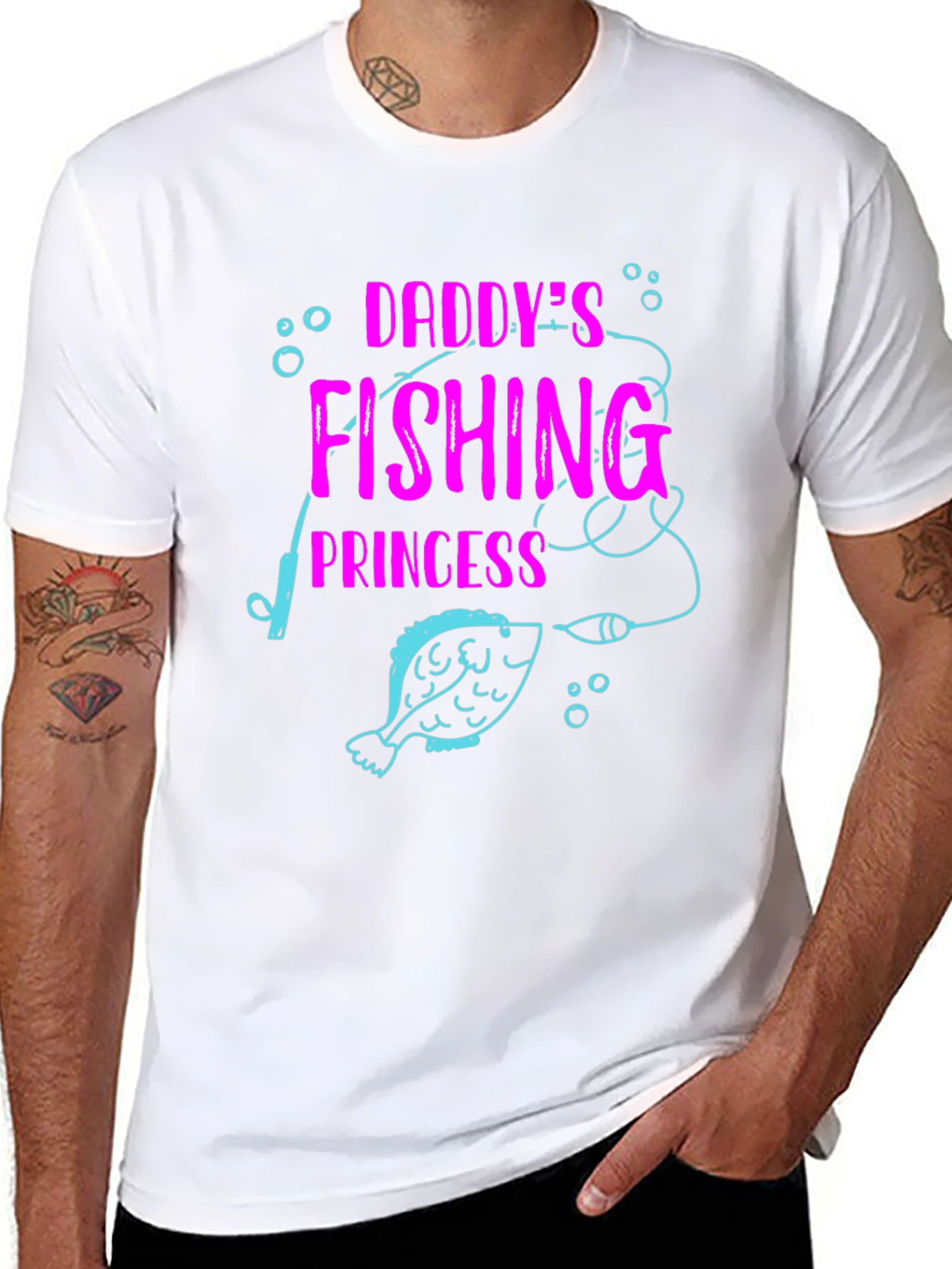 Daddys Fishing Princess Black T-Shirt