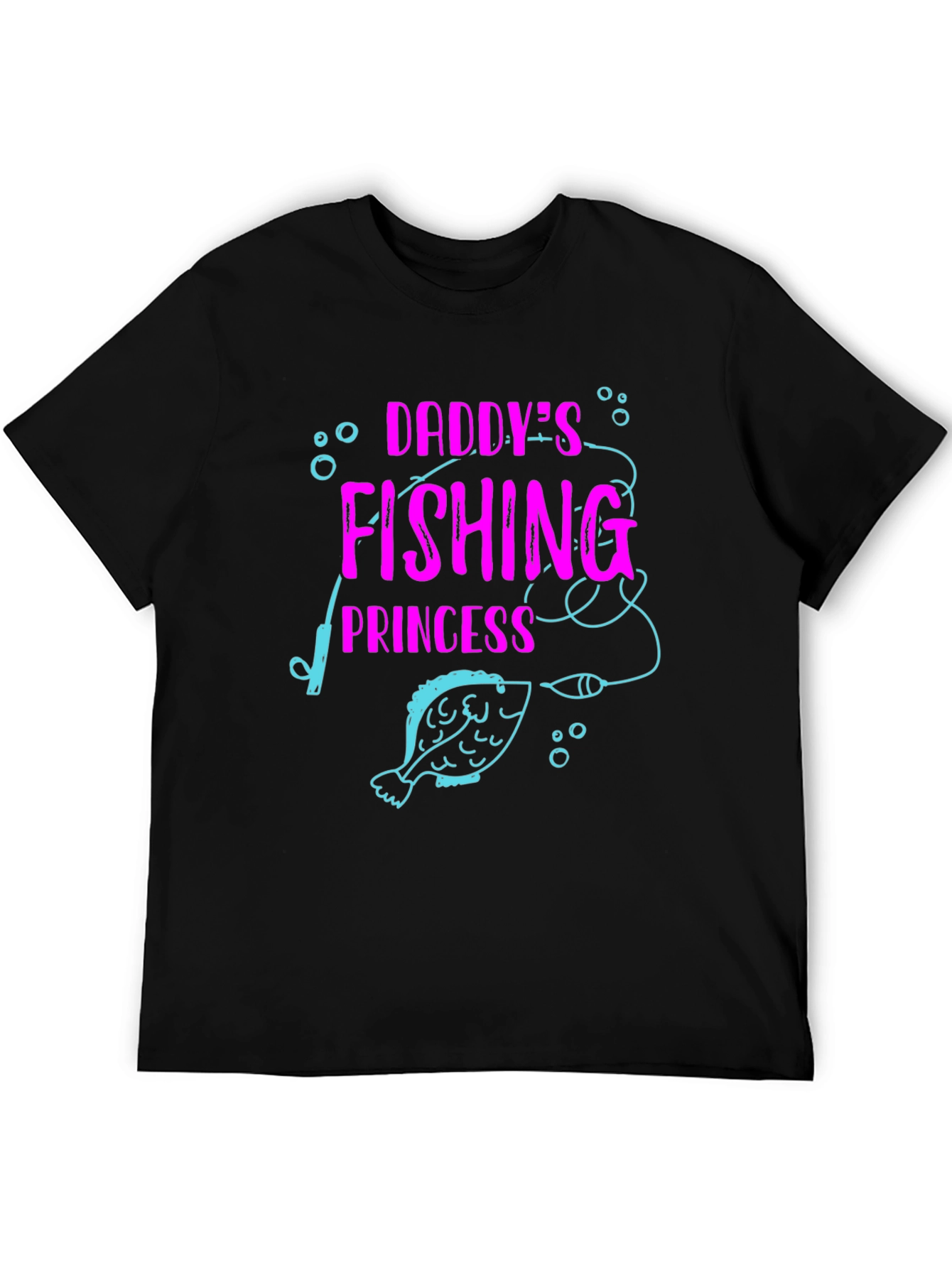 Daddys Fishing Princess Black T-Shirt