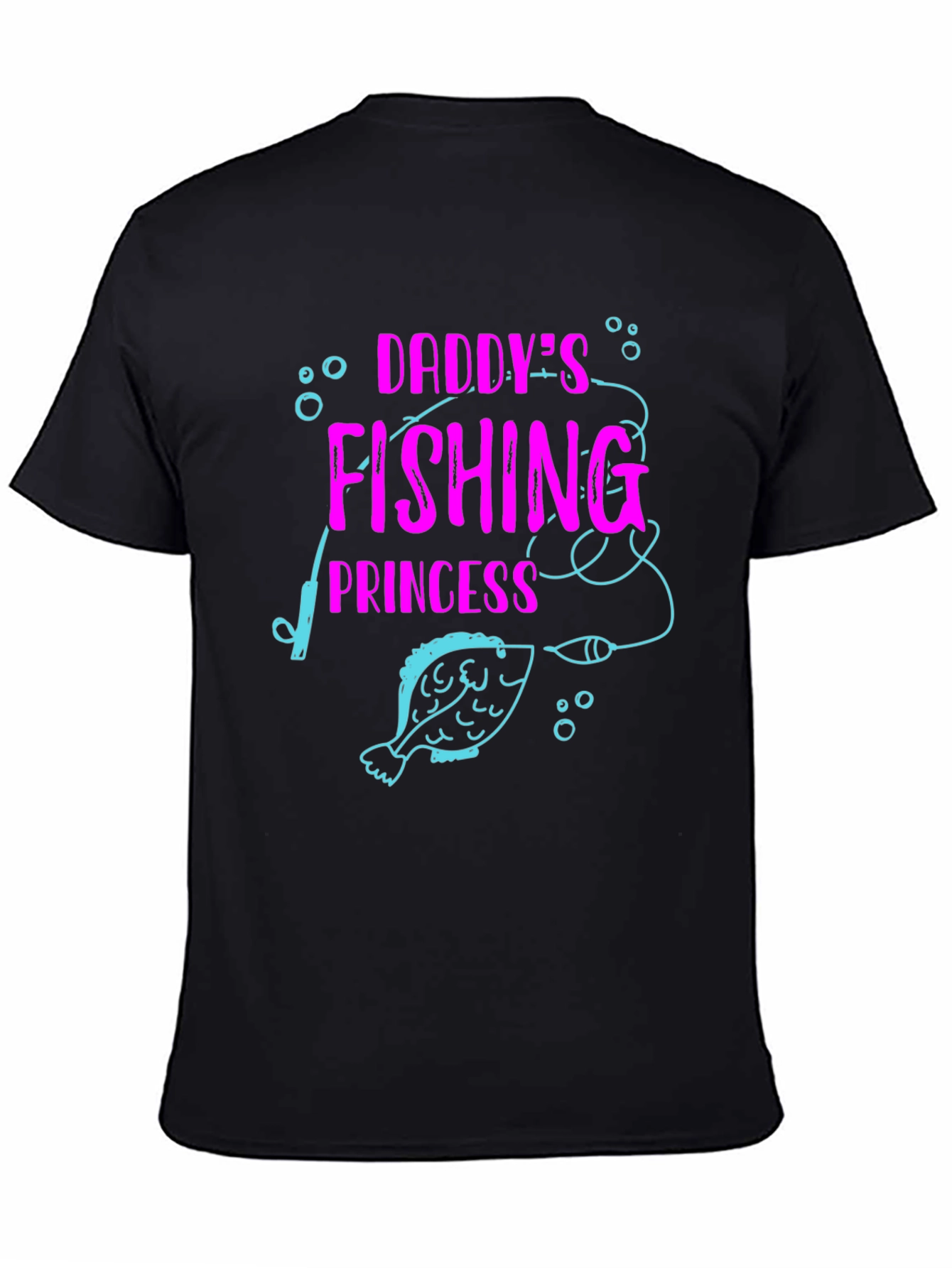 Daddys Fishing Princess Black T-Shirt