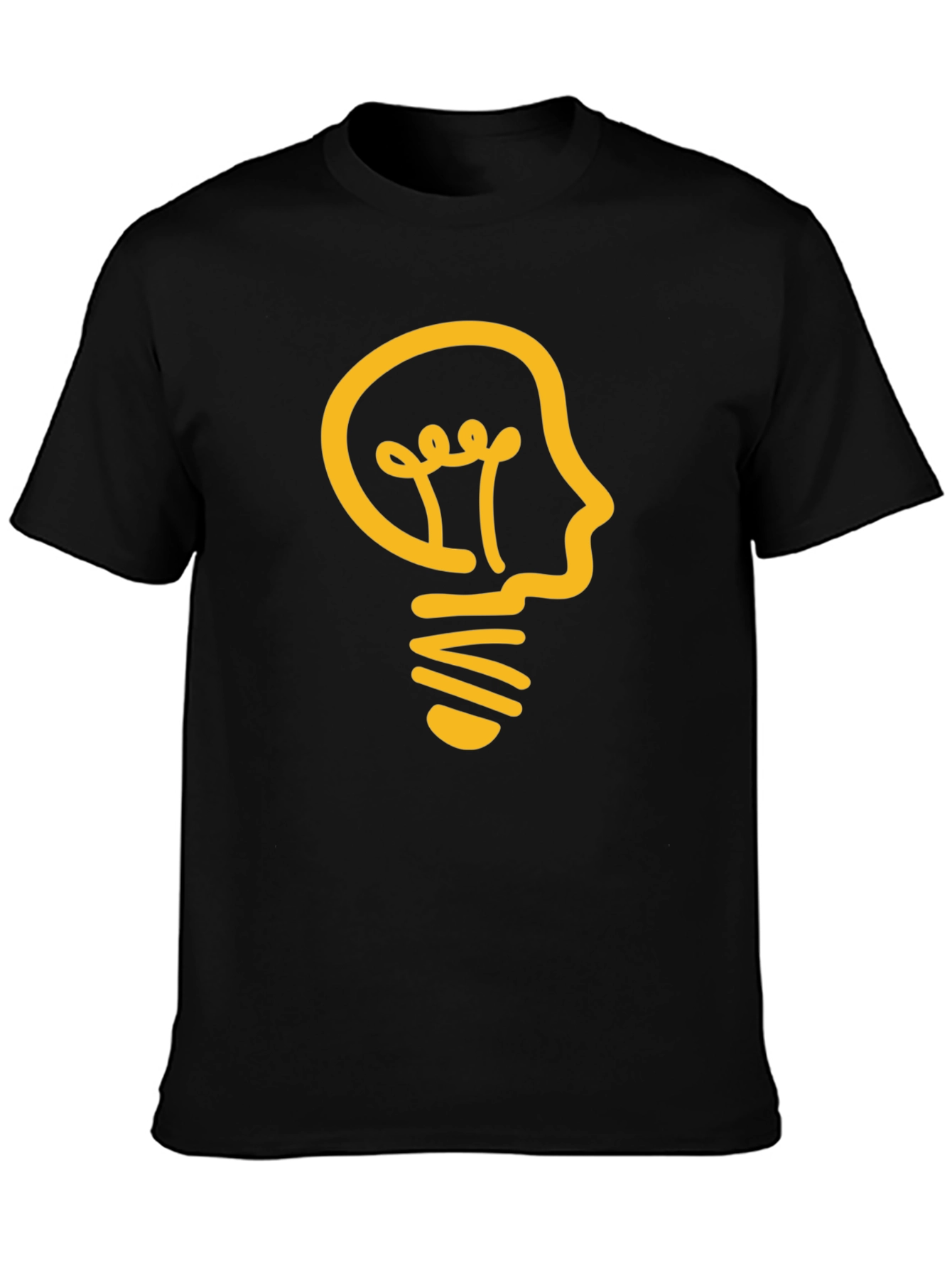 Thinker Bulb Black Tee - Smart Idea Shirt