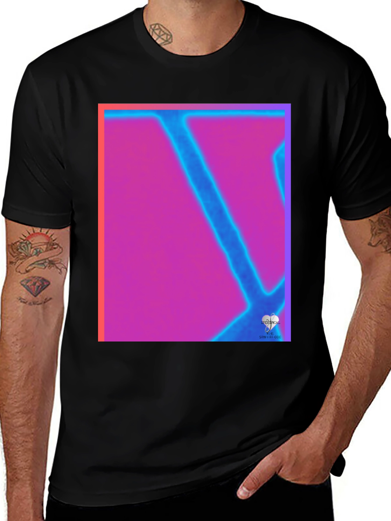 Abstract Neon Graphic Tee - Modern Art T-Shirt
