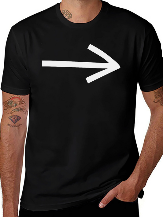 Right Arrow Graphic Tee - Black Cotton T-Shirt