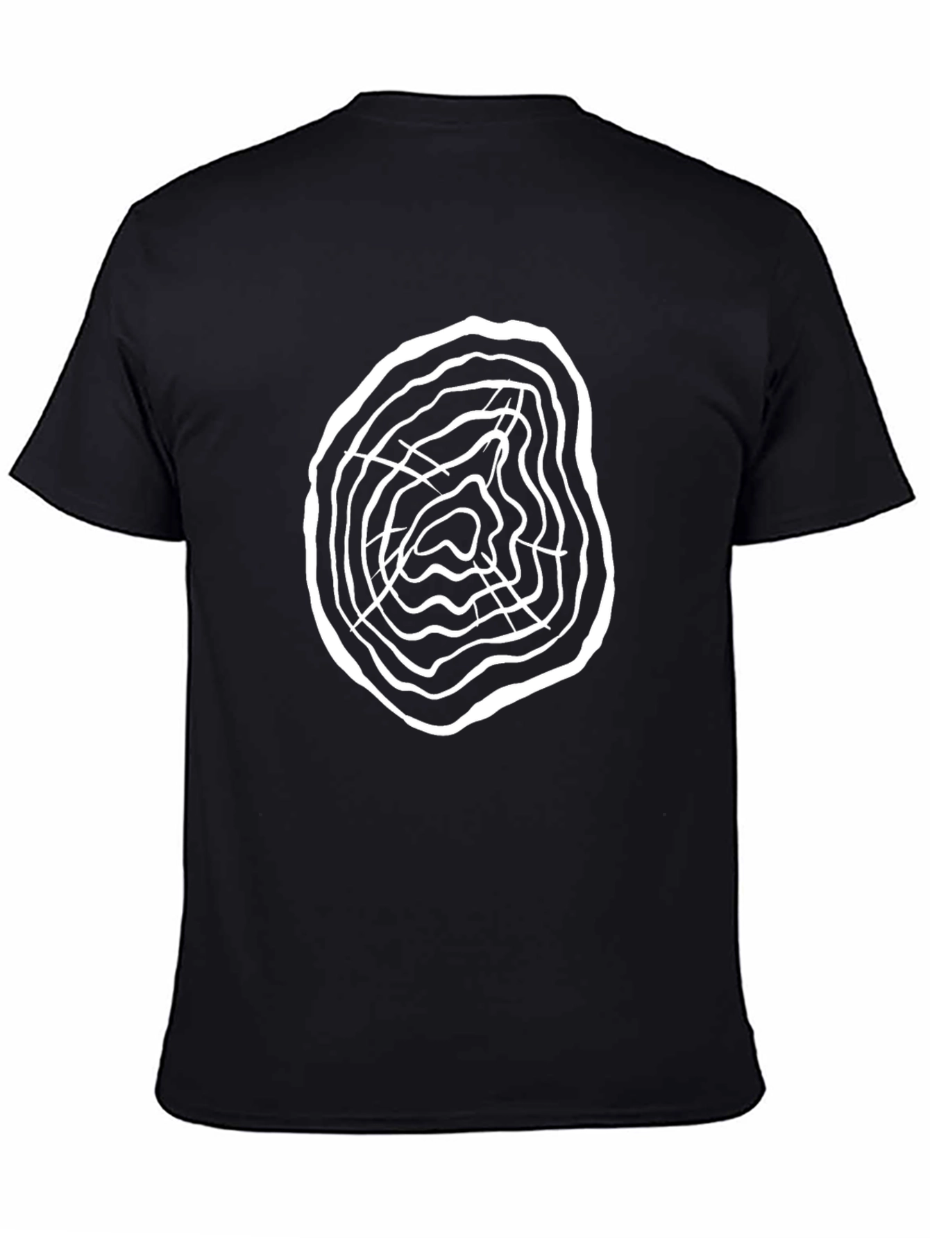 Unique Tree Ring Graphic Black T-Shirt