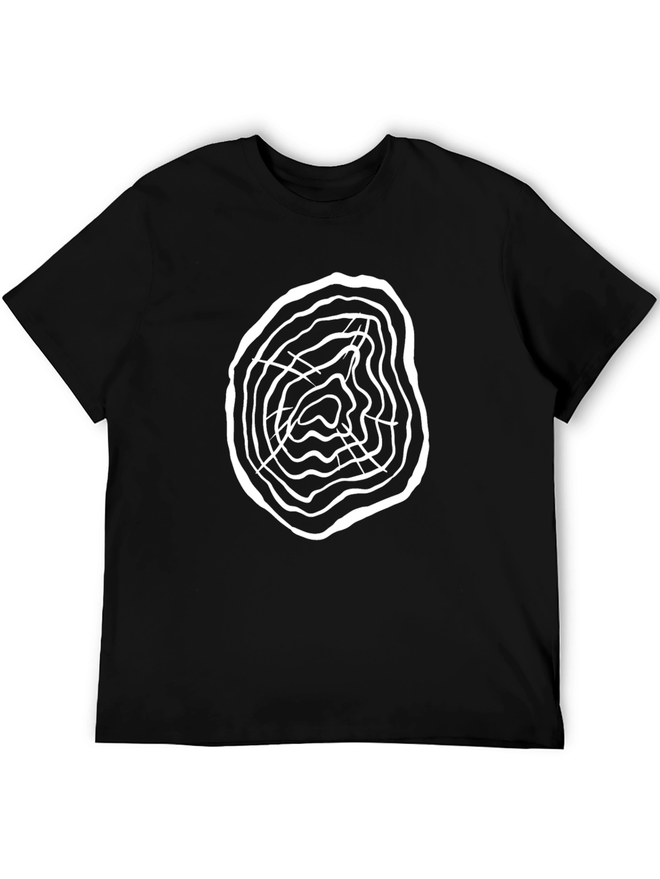 Unique Tree Ring Graphic Black T-Shirt
