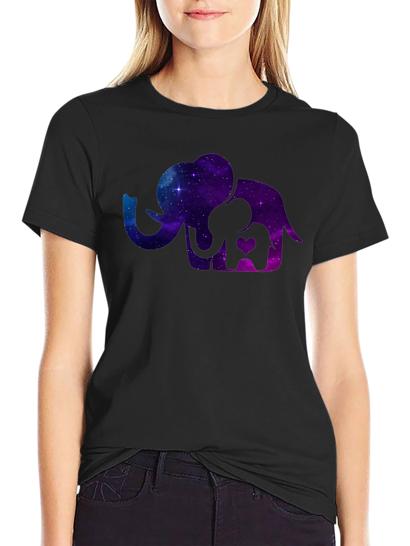 Elephant Galaxy T-Shirt - Cosmic Mother & Baby Tee