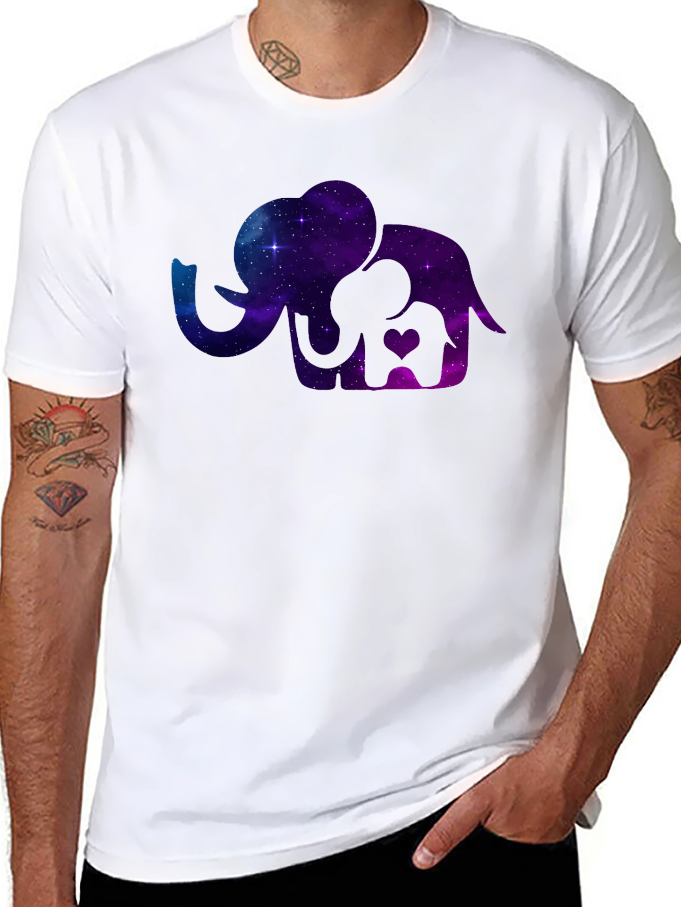 Elephant Galaxy T-Shirt - Cosmic Mother & Baby Tee