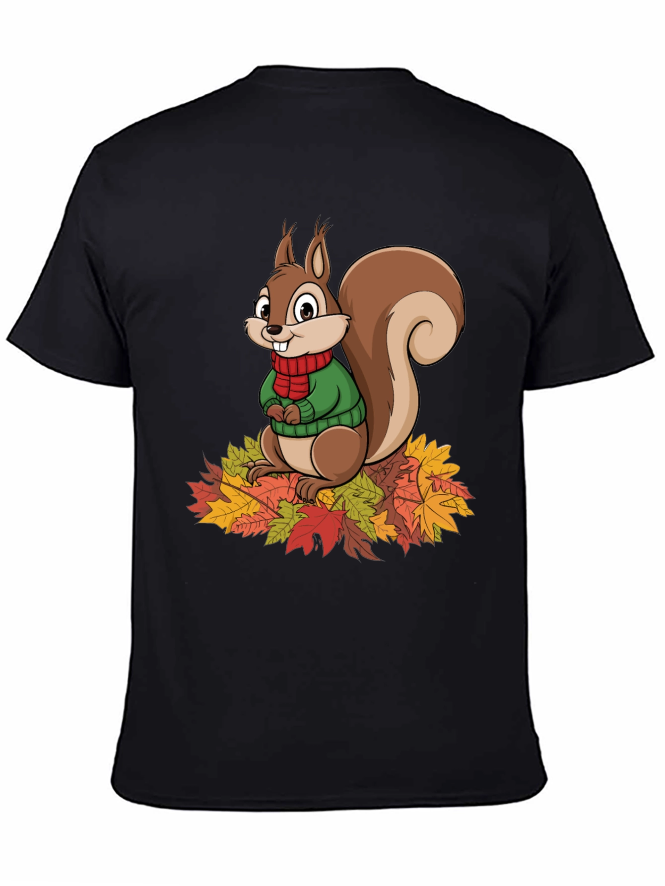 Squirrel Autumn Leaves Graphic T-Shirt