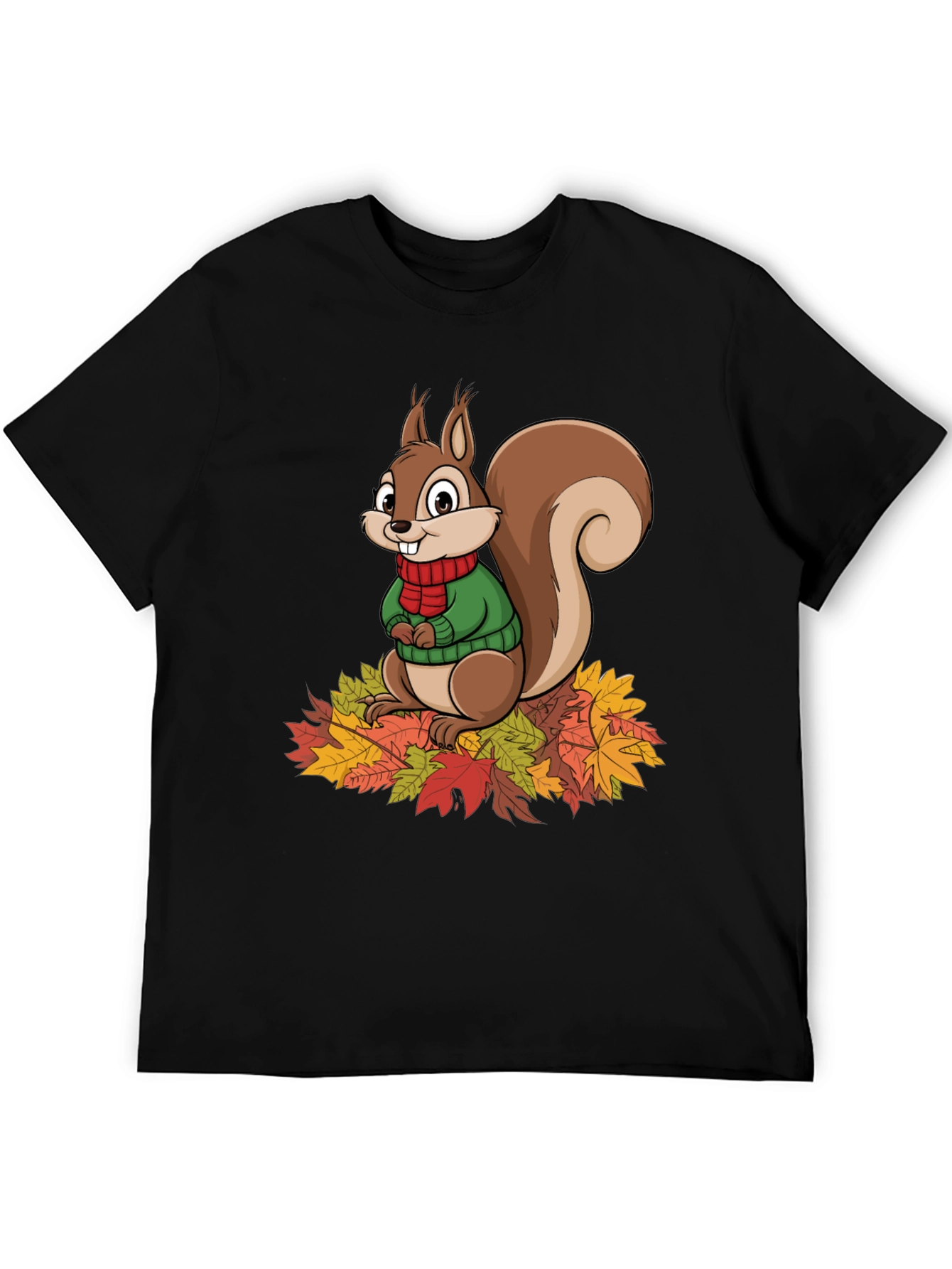 Squirrel Autumn Leaves Graphic T-Shirt
