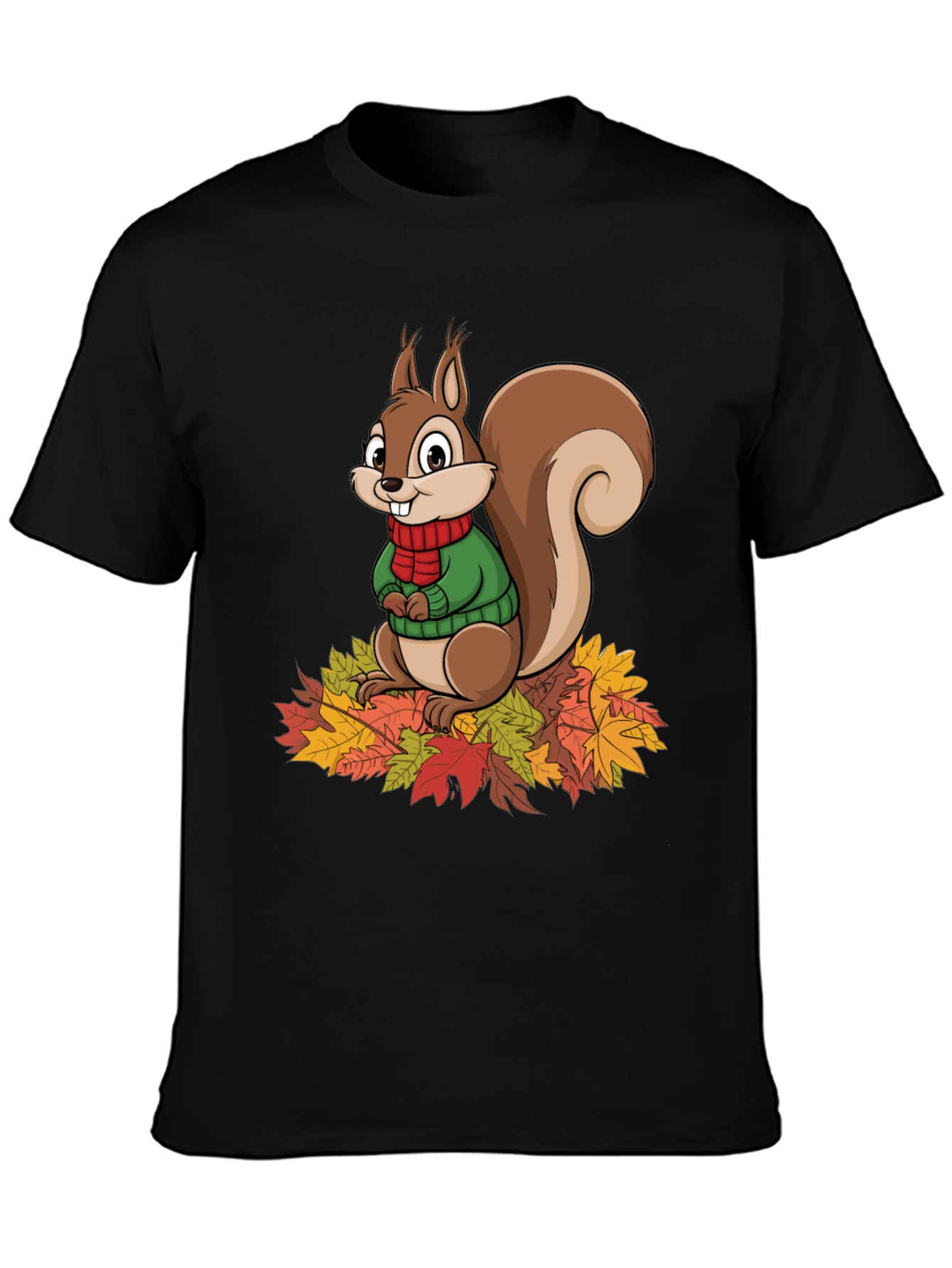 Squirrel Autumn Leaves Graphic T-Shirt