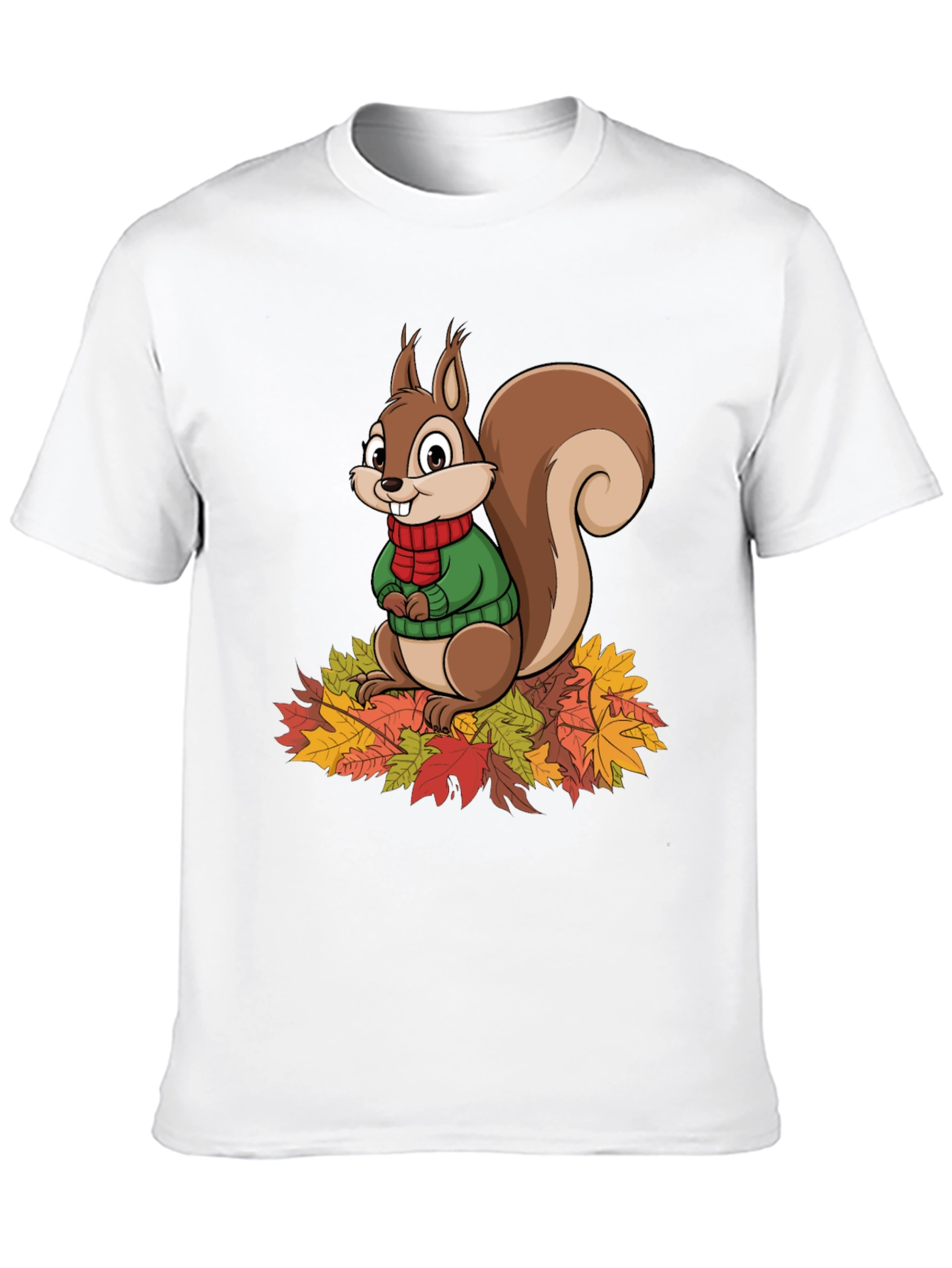 Squirrel Autumn Leaves Graphic T-Shirt