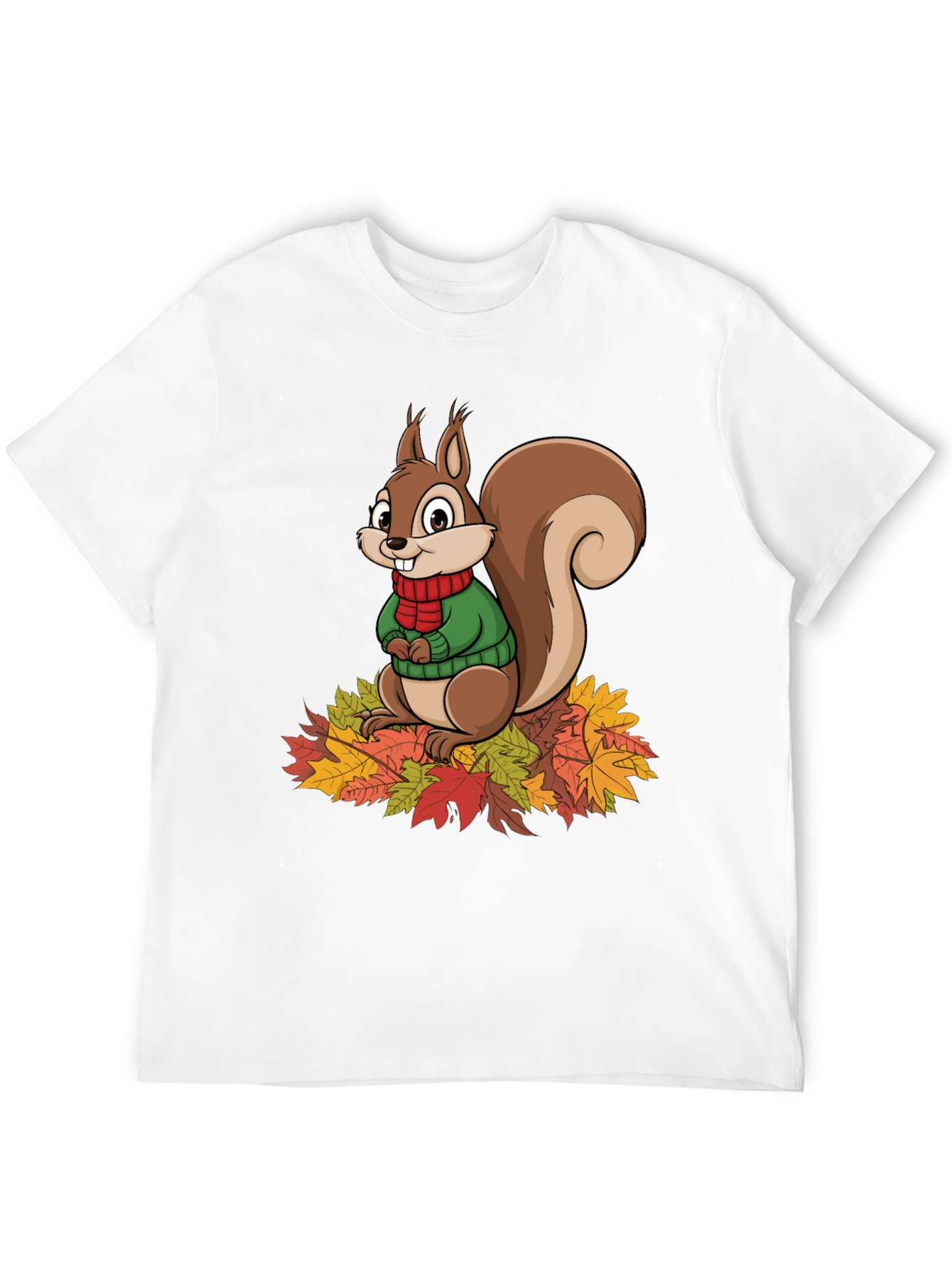 Squirrel Autumn Leaves Graphic T-Shirt