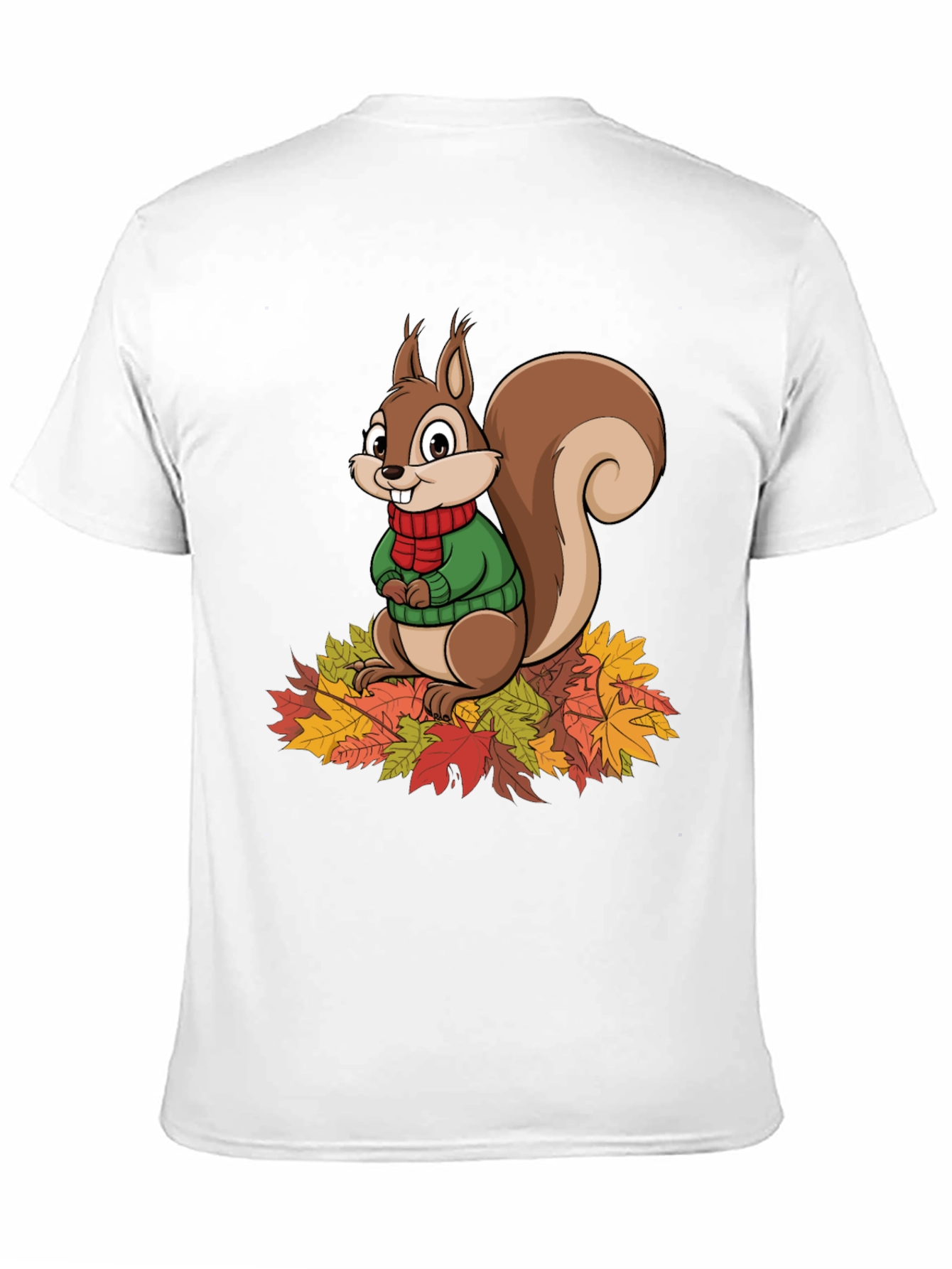 Squirrel Autumn Leaves Graphic T-Shirt