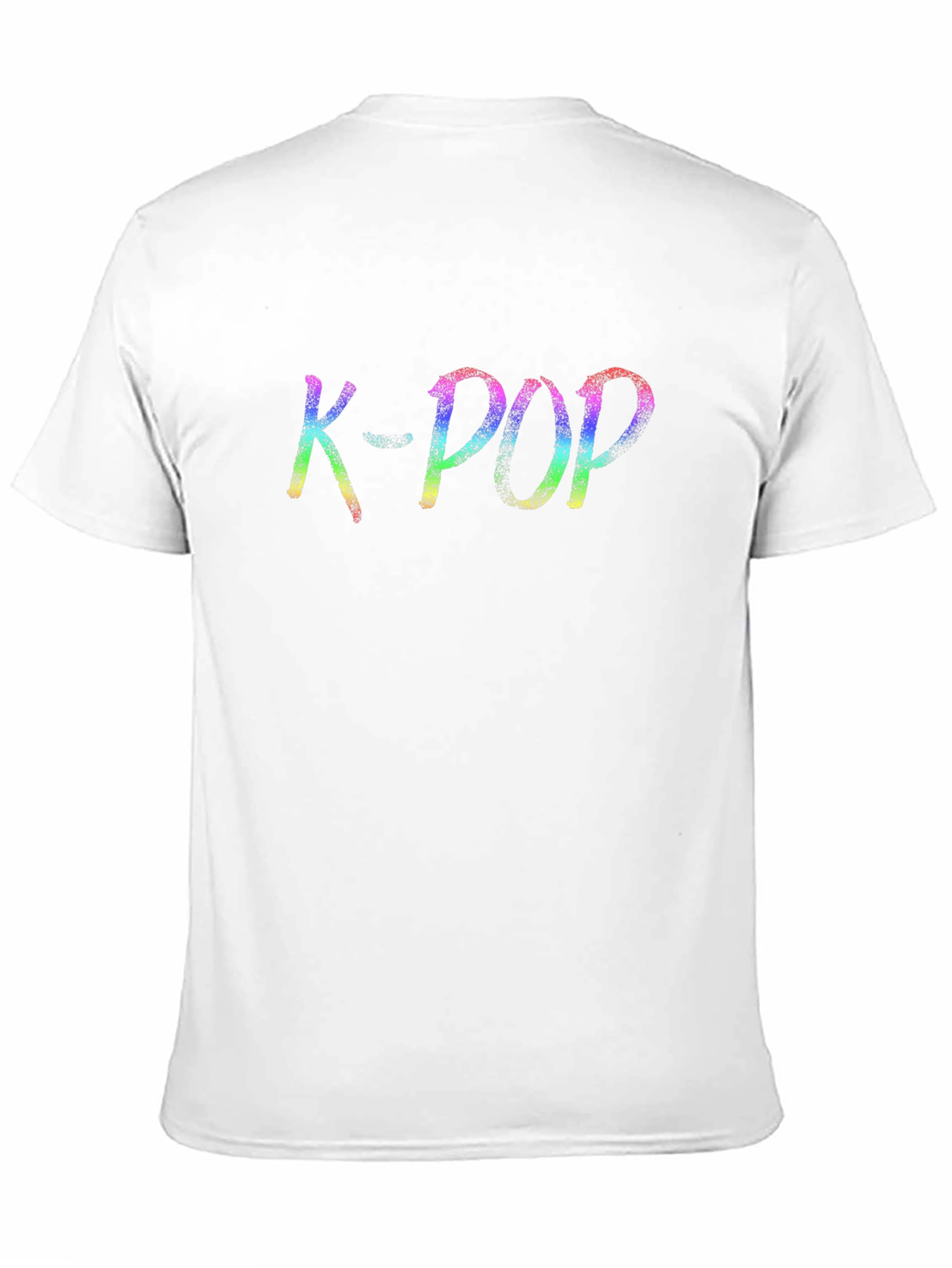 K-POP Rainbow Text Graphic Black T-Shirt
