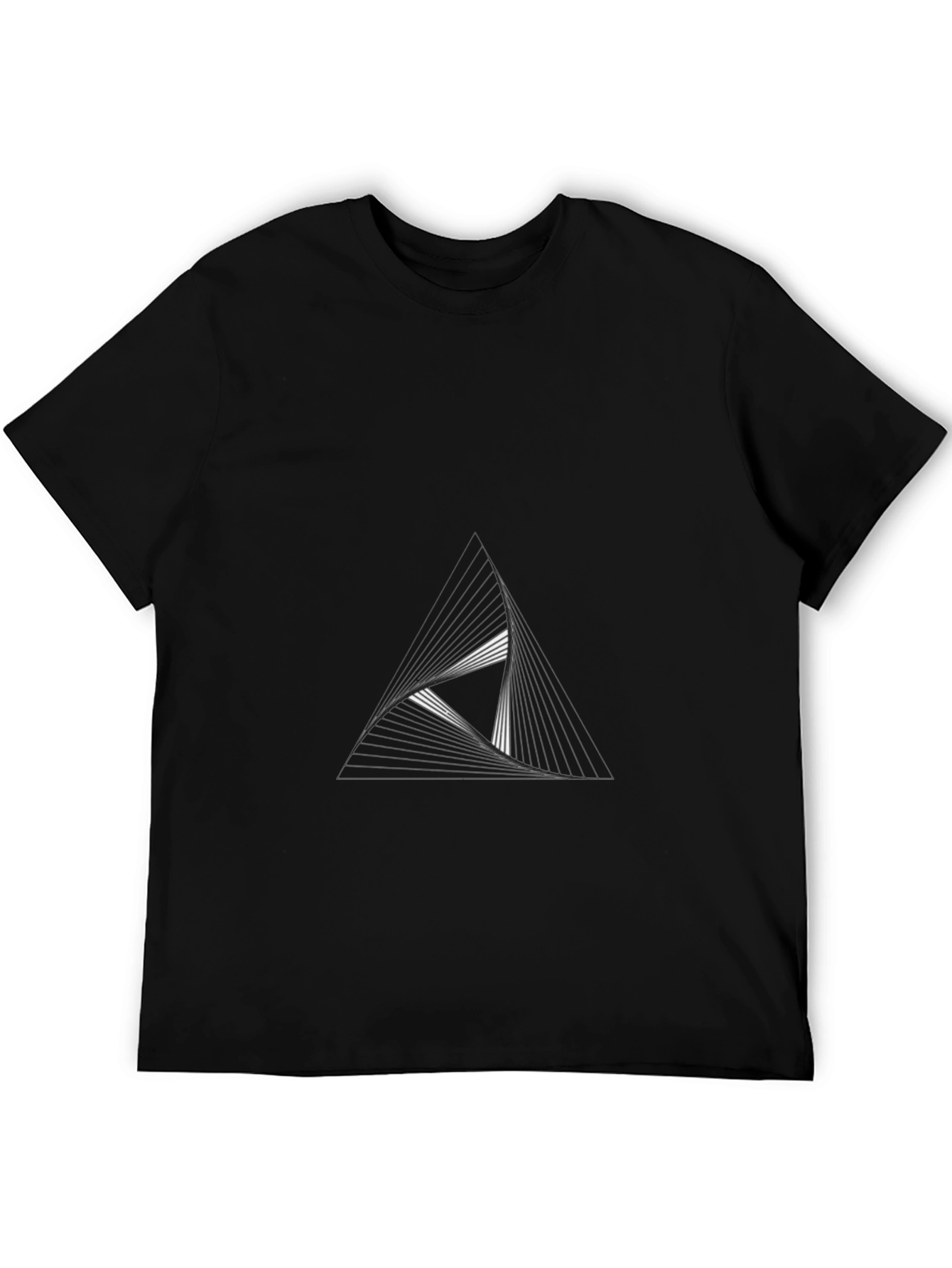 Abstract Triangle Graphic Black Tee
