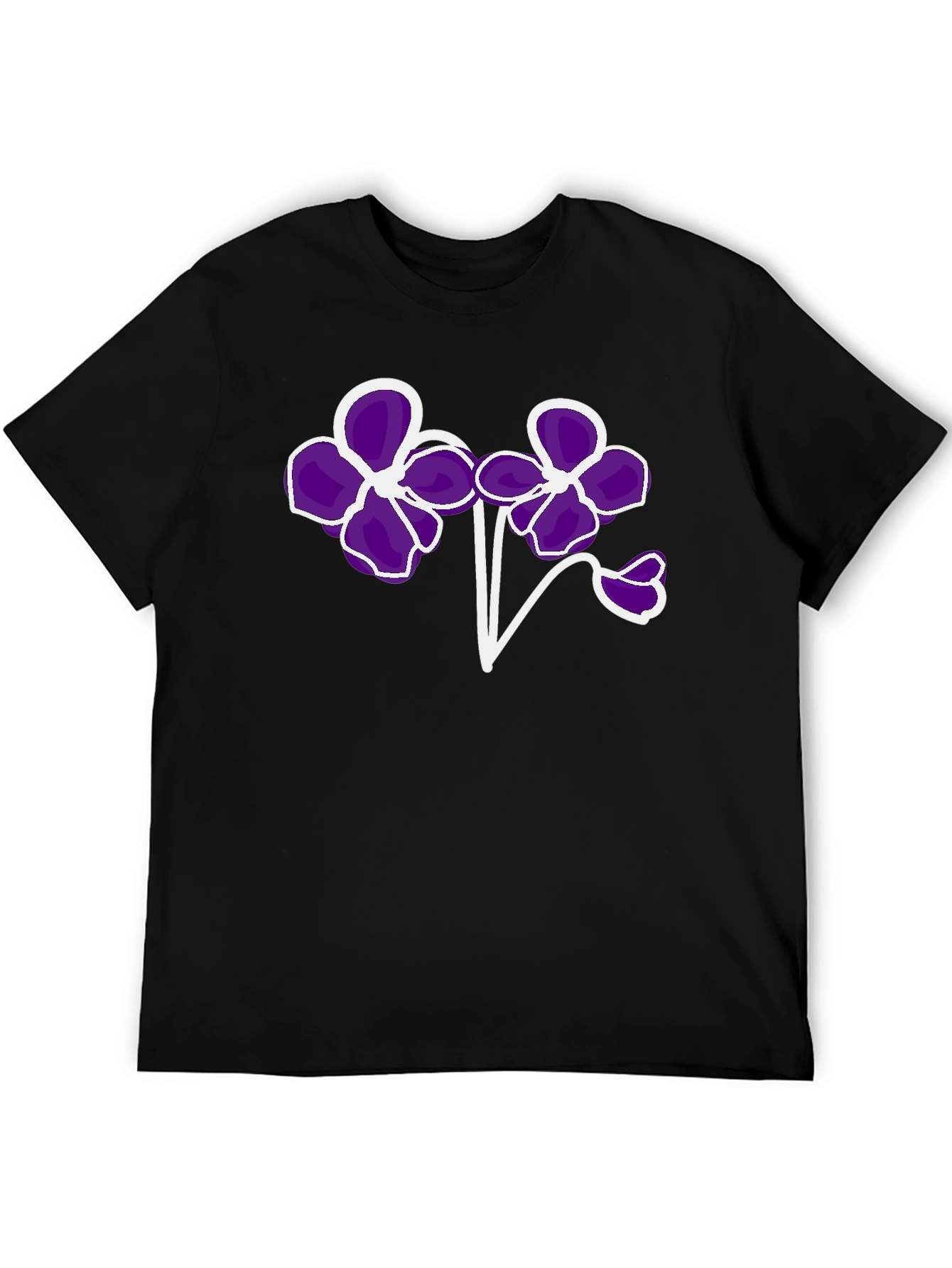 Floral T-Shirt - Bold Purple Flower Design