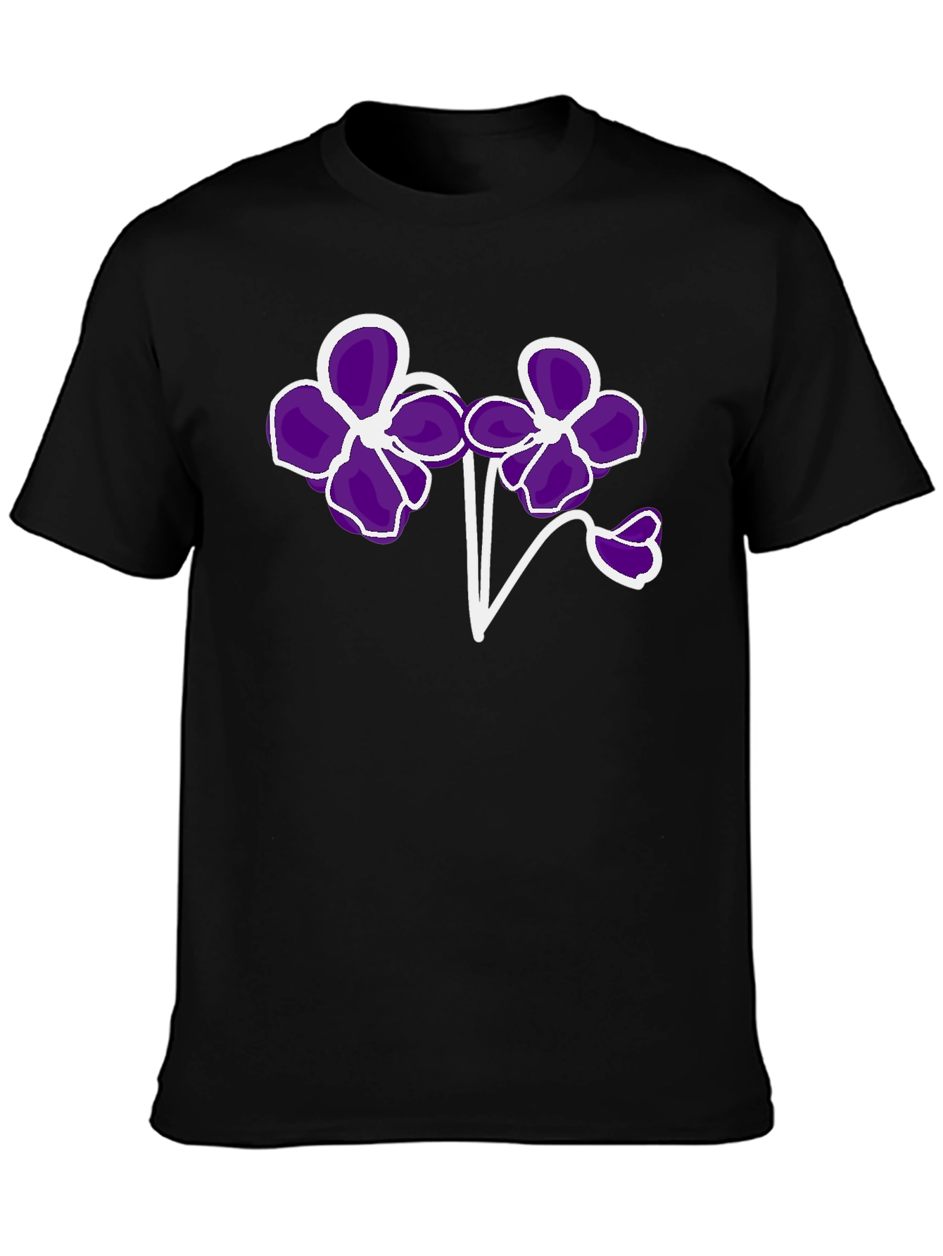 Floral T-Shirt - Bold Purple Flower Design