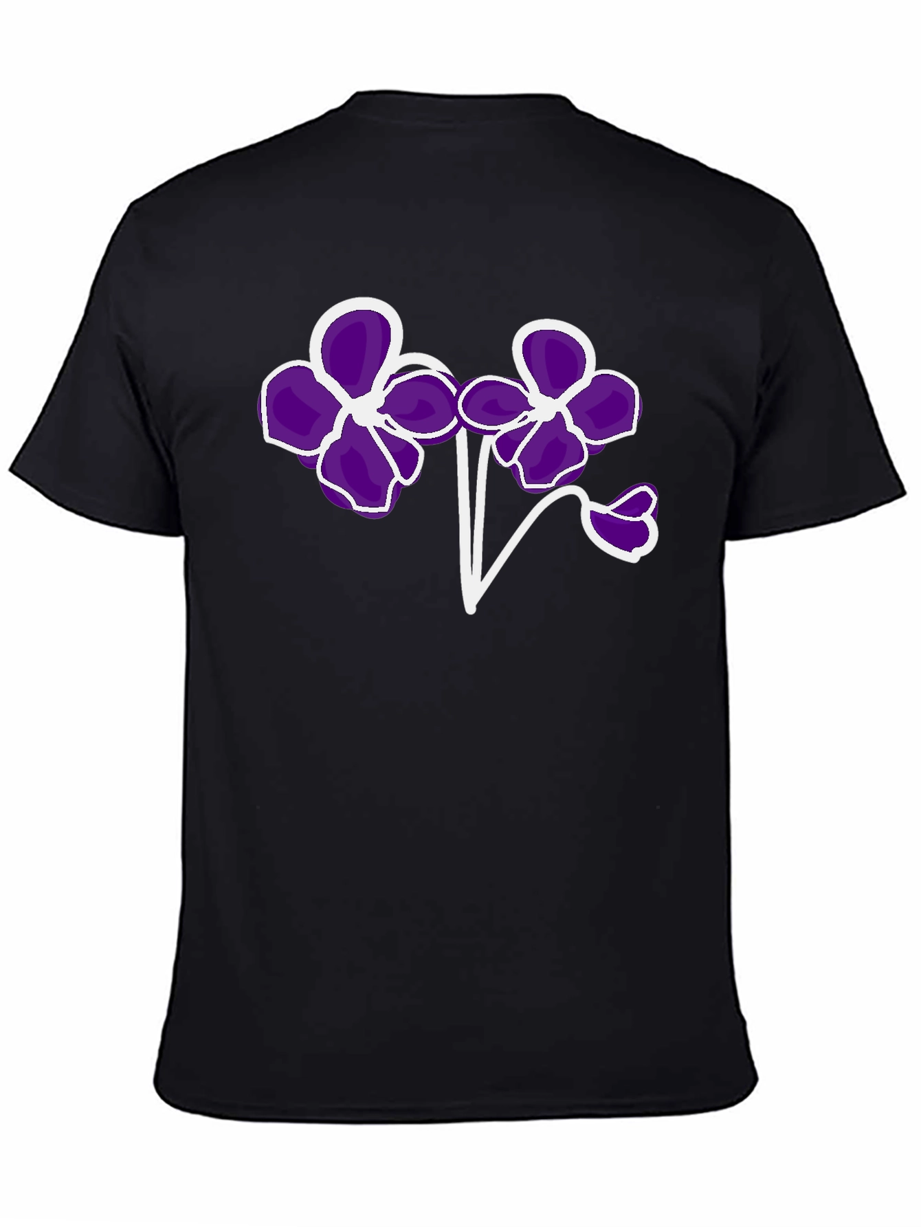 Floral T-Shirt - Bold Purple Flower Design