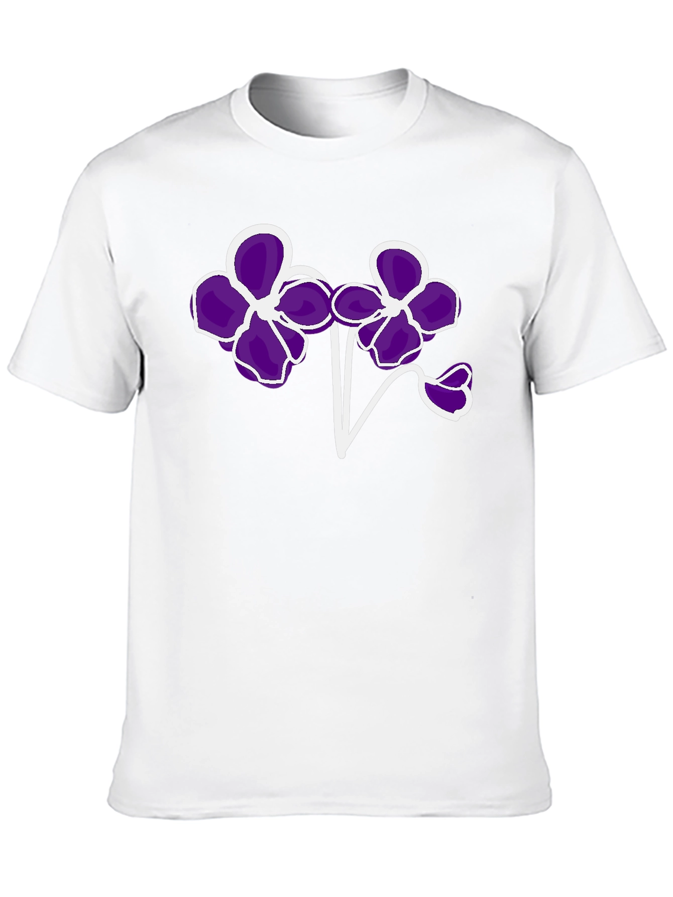 Floral T-Shirt - Bold Purple Flower Design
