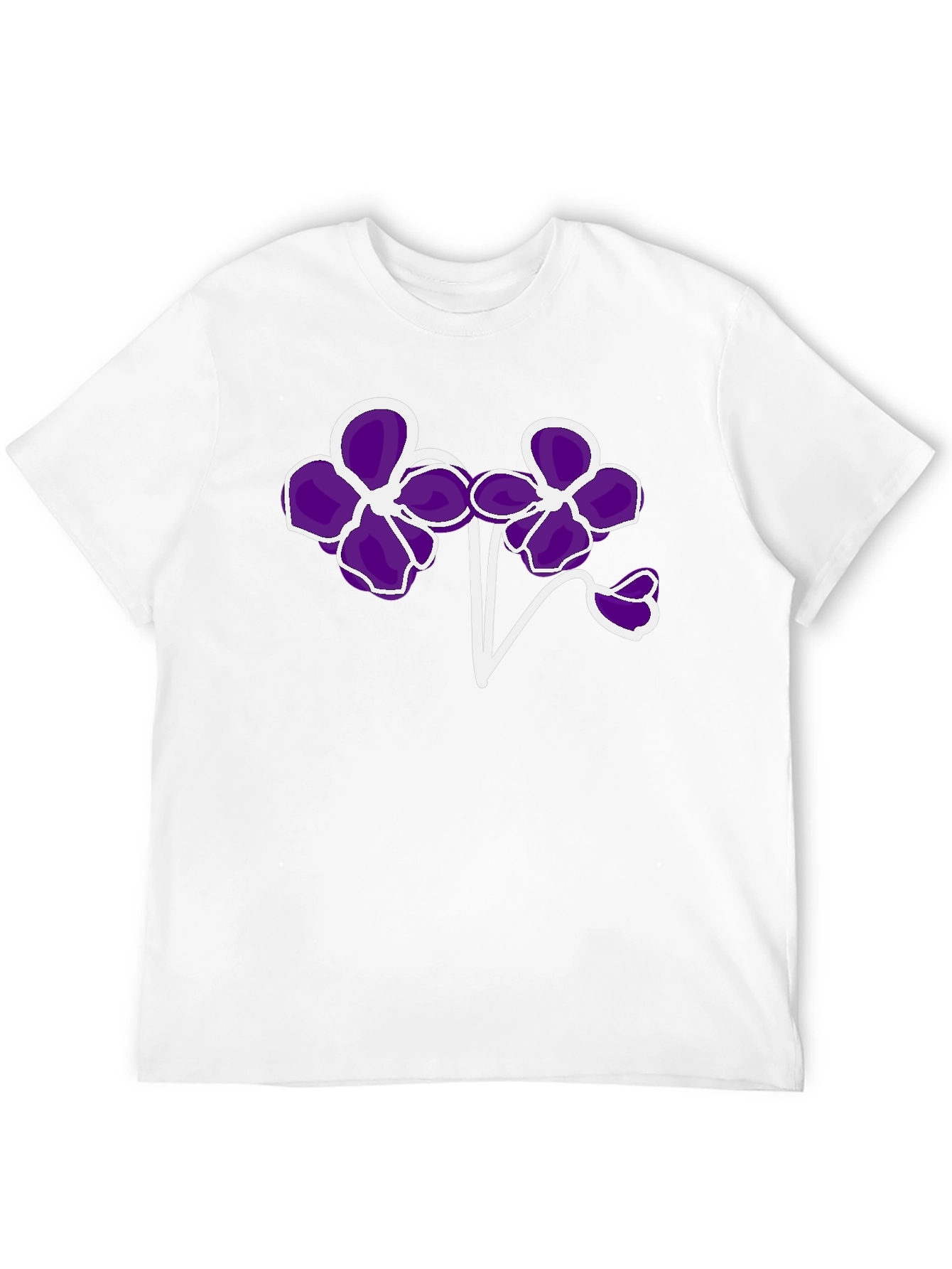 Floral T-Shirt - Bold Purple Flower Design