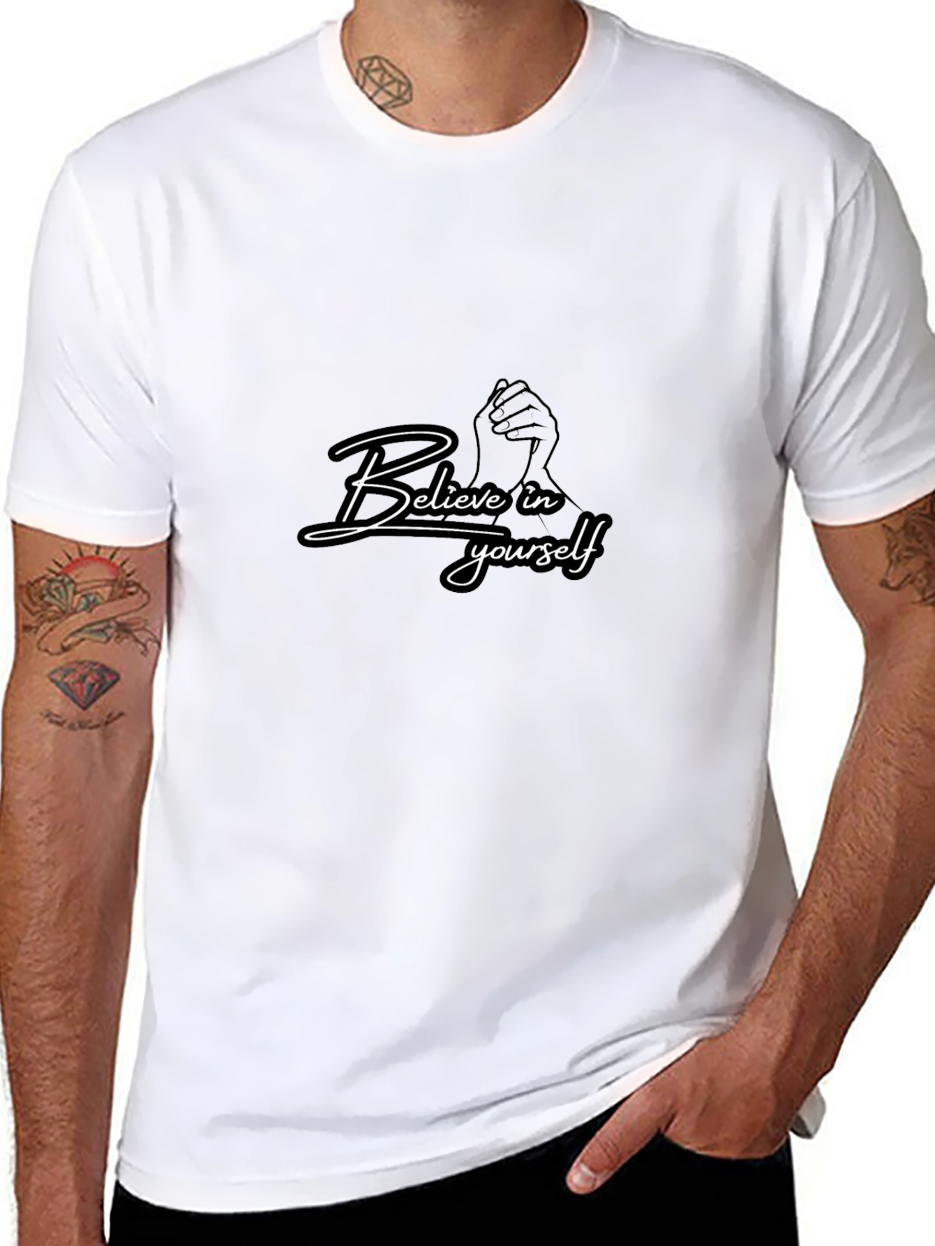 Believe in Yourself Black Graphic Tee