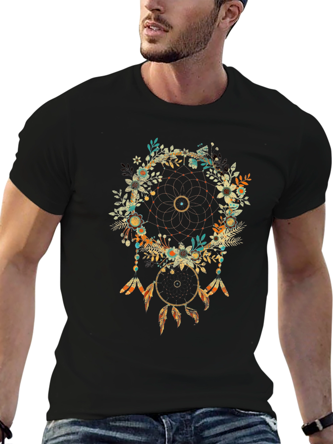 Dreamcatcher Graphic Print Tee - Boho Chic Style