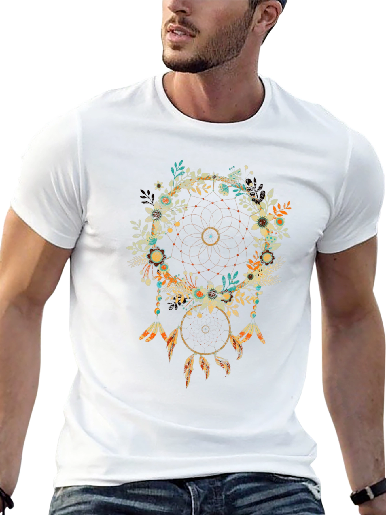 Dreamcatcher Graphic Print Tee - Boho Chic Style