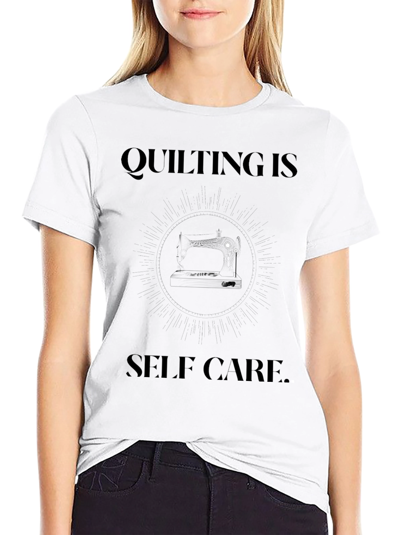 Quilting is Self Care Black T-Shirt