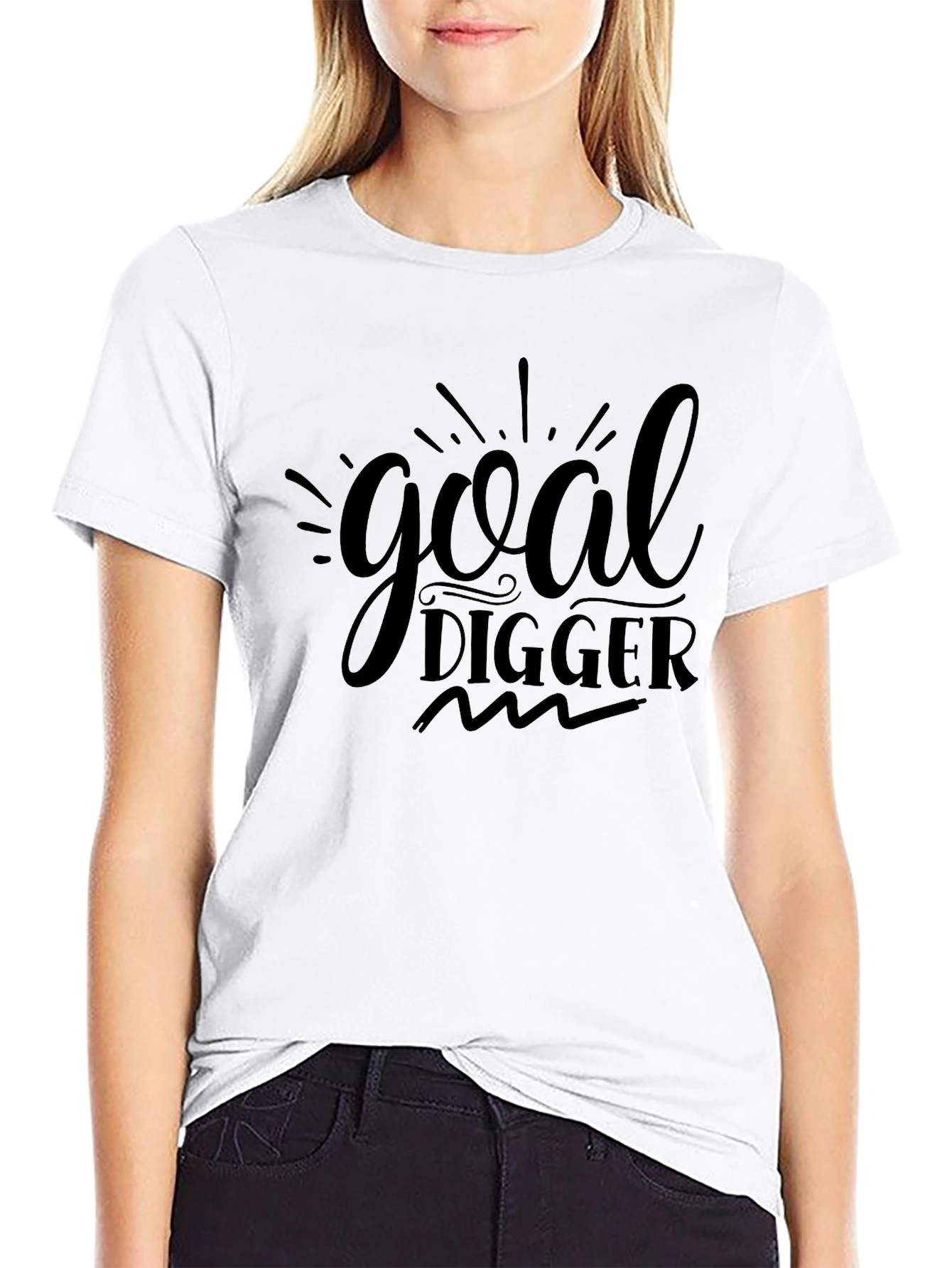 Goal Digger Graphic Tee - Motivational Black T-Shirt