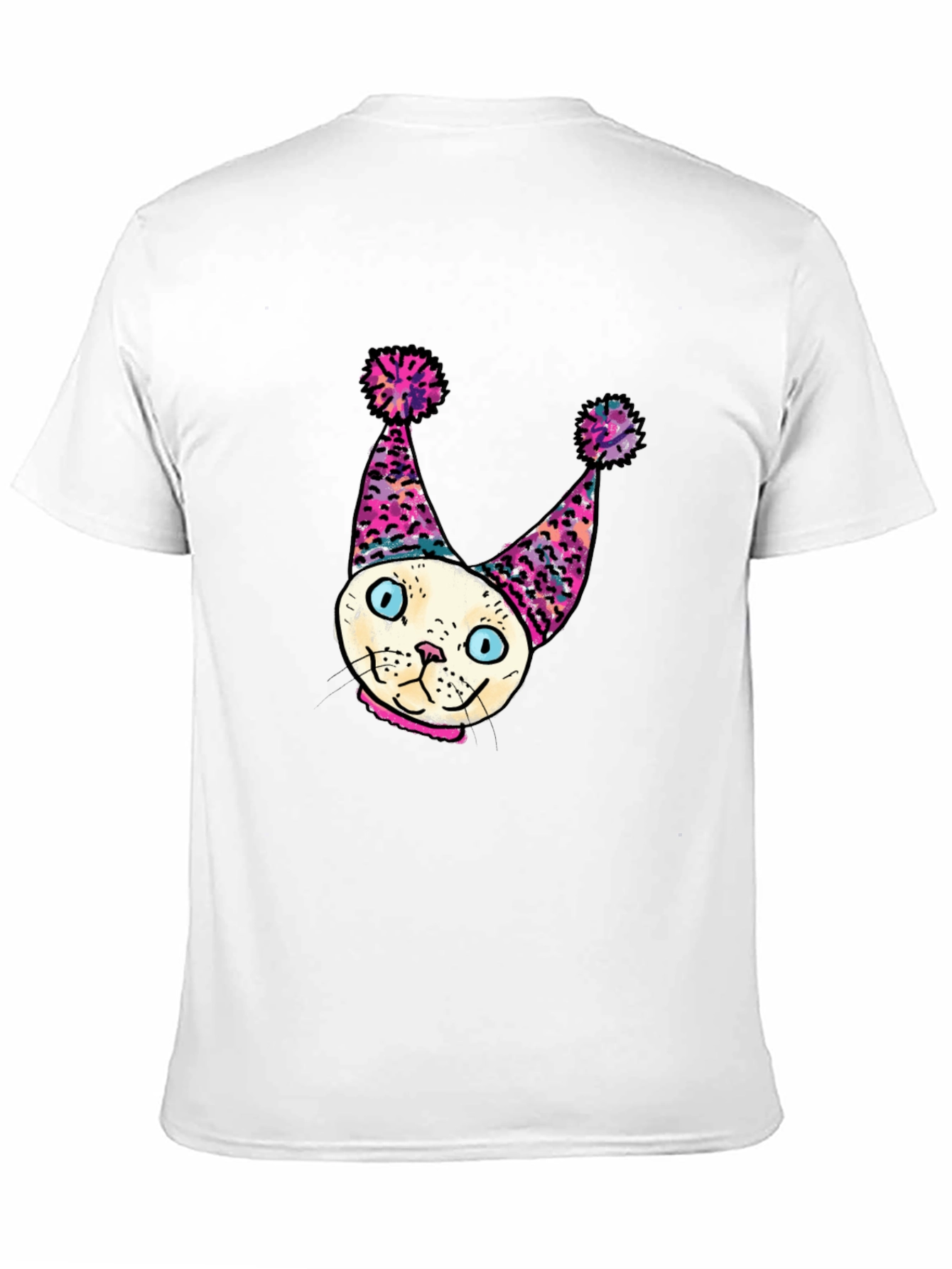 Whimsical Cat Clown T-Shirt - Unique Graphic Tee
