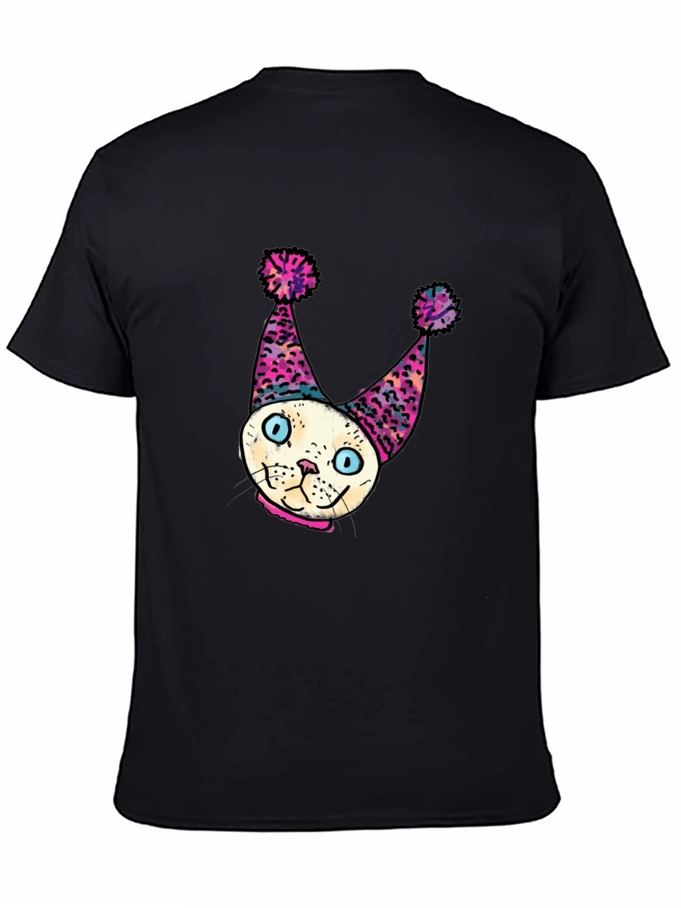 Whimsical Cat Clown T-Shirt - Unique Graphic Tee