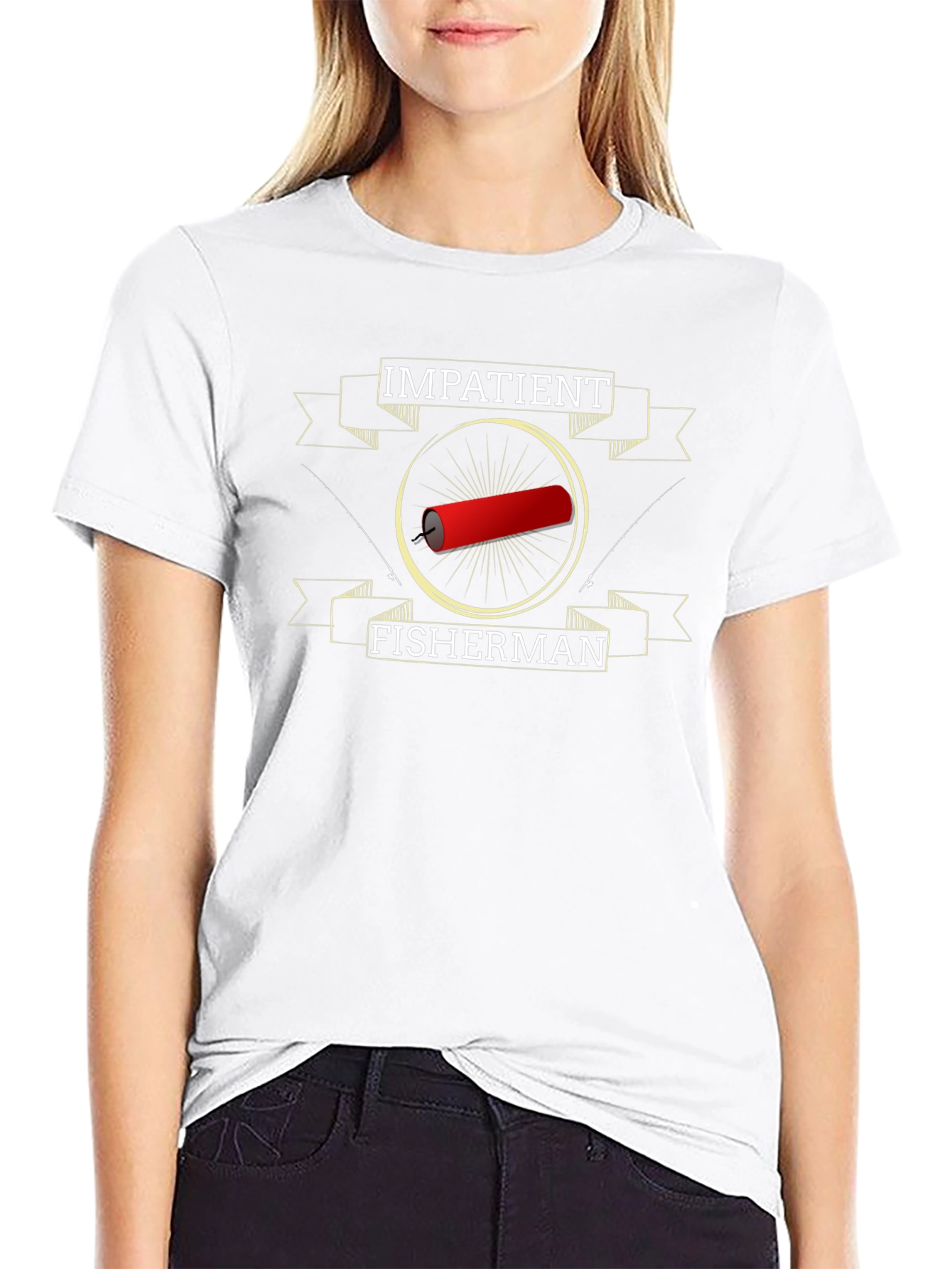 Impatient Fisherman Graphic T-Shirt - Black