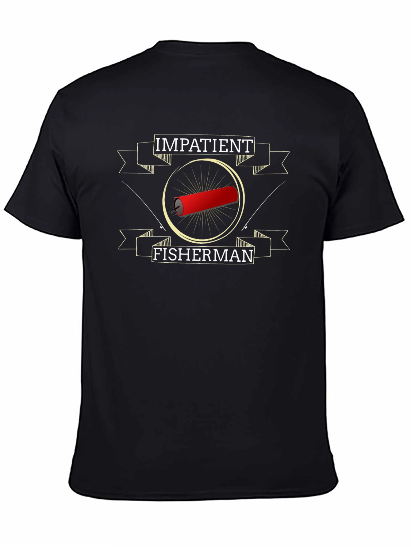 Impatient Fisherman Graphic T-Shirt - Black